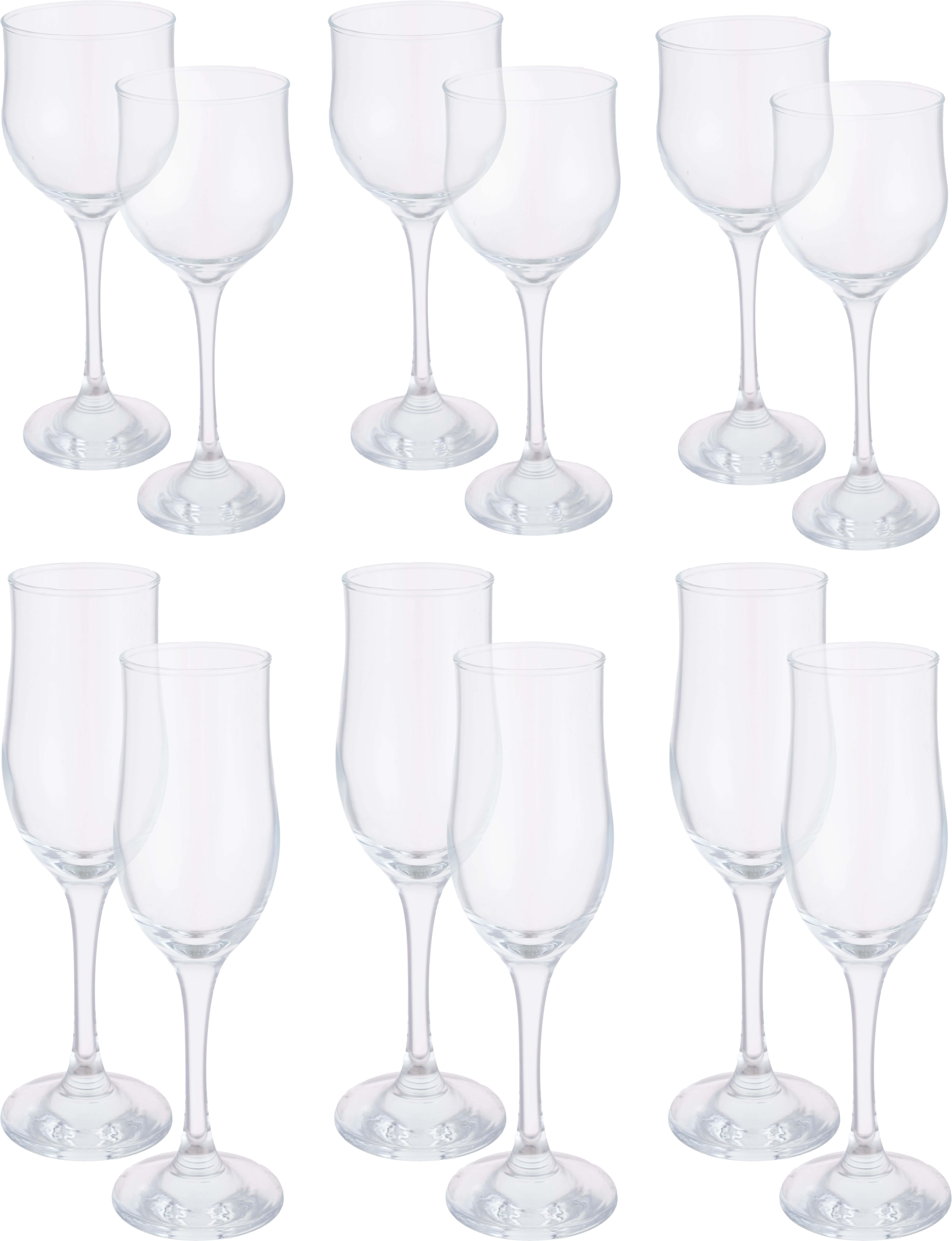 Pasabahce Glass Juice Glasses Set, 12 Pieces - Clear