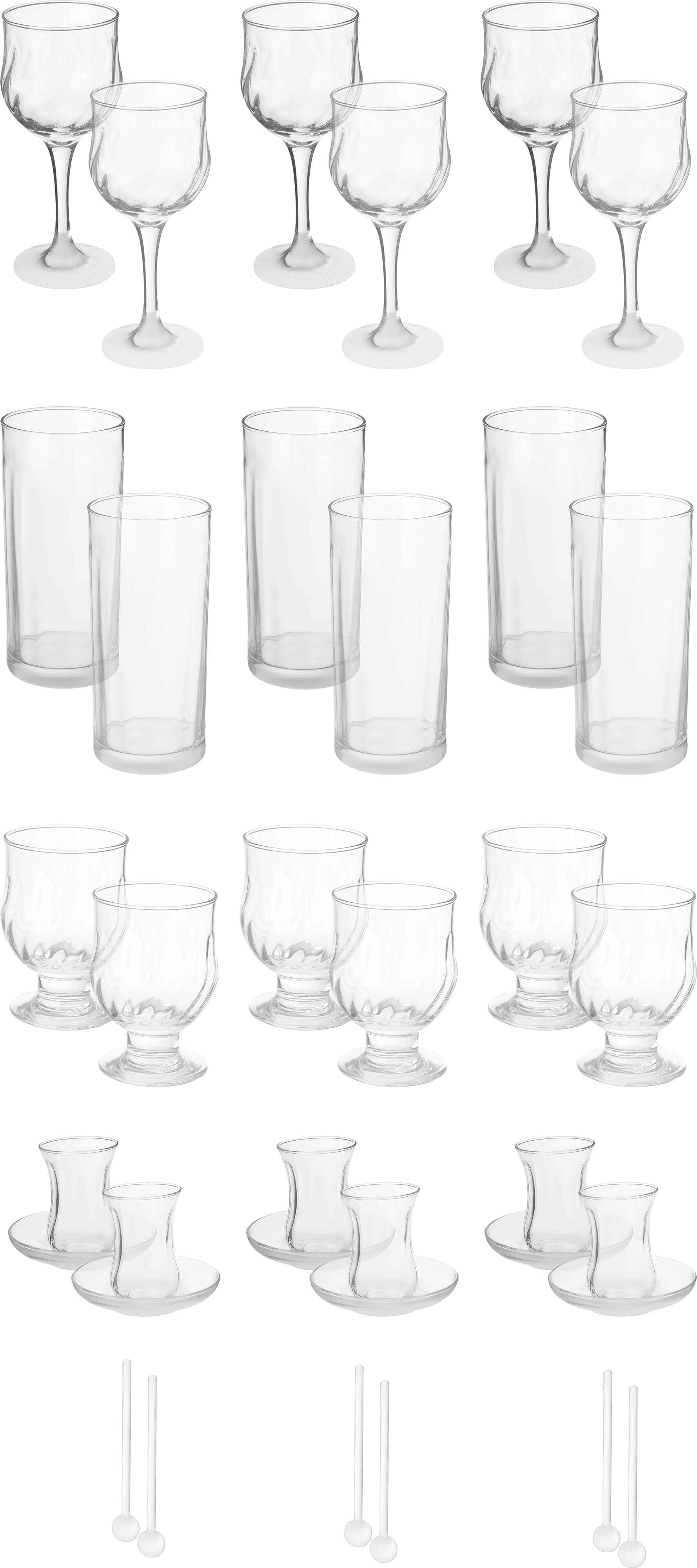 Pasabahce Glass Set, 36 Pieces - Clear