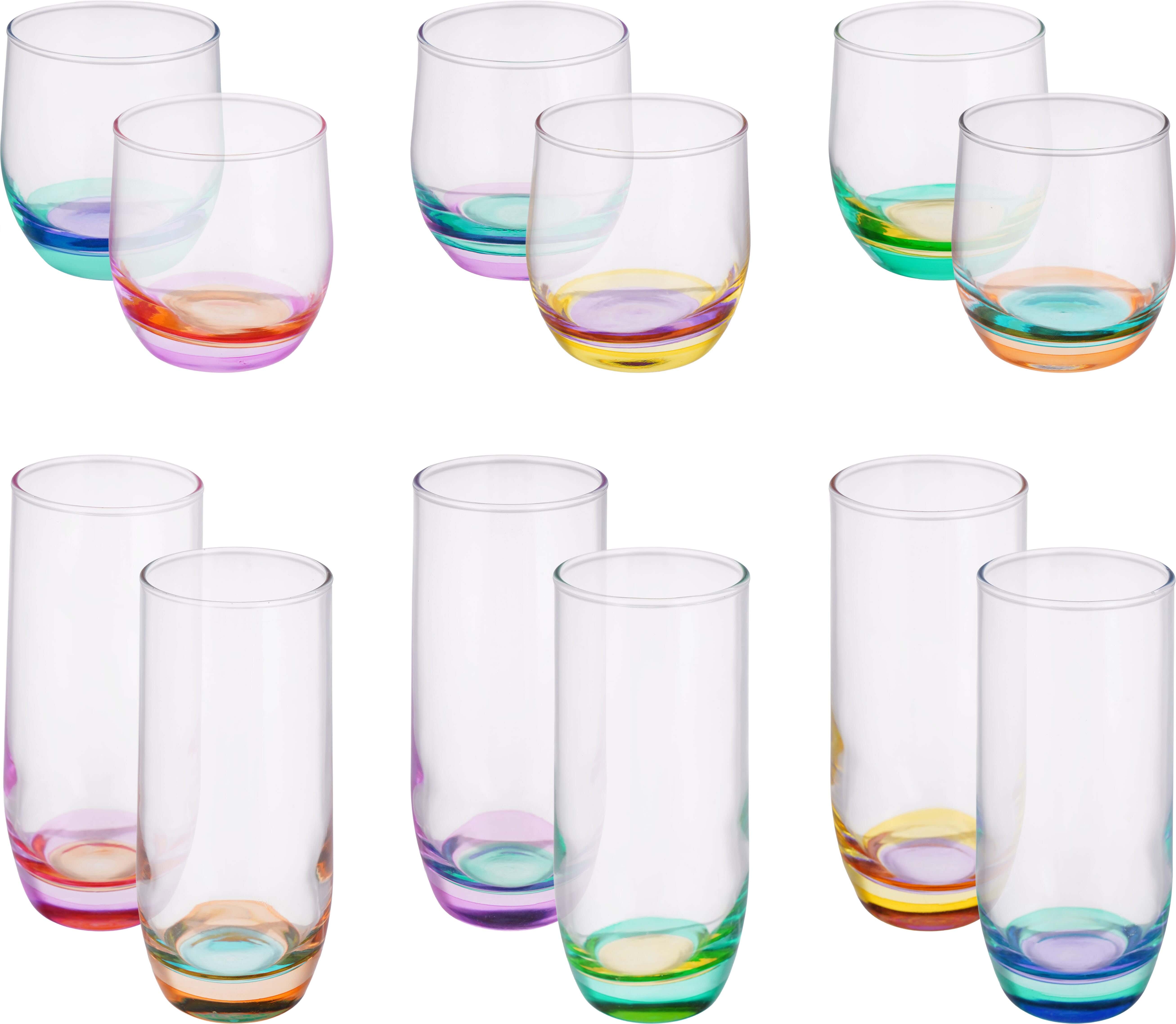 Pasabahce Glass Set, 12 Pieces - Multicolor