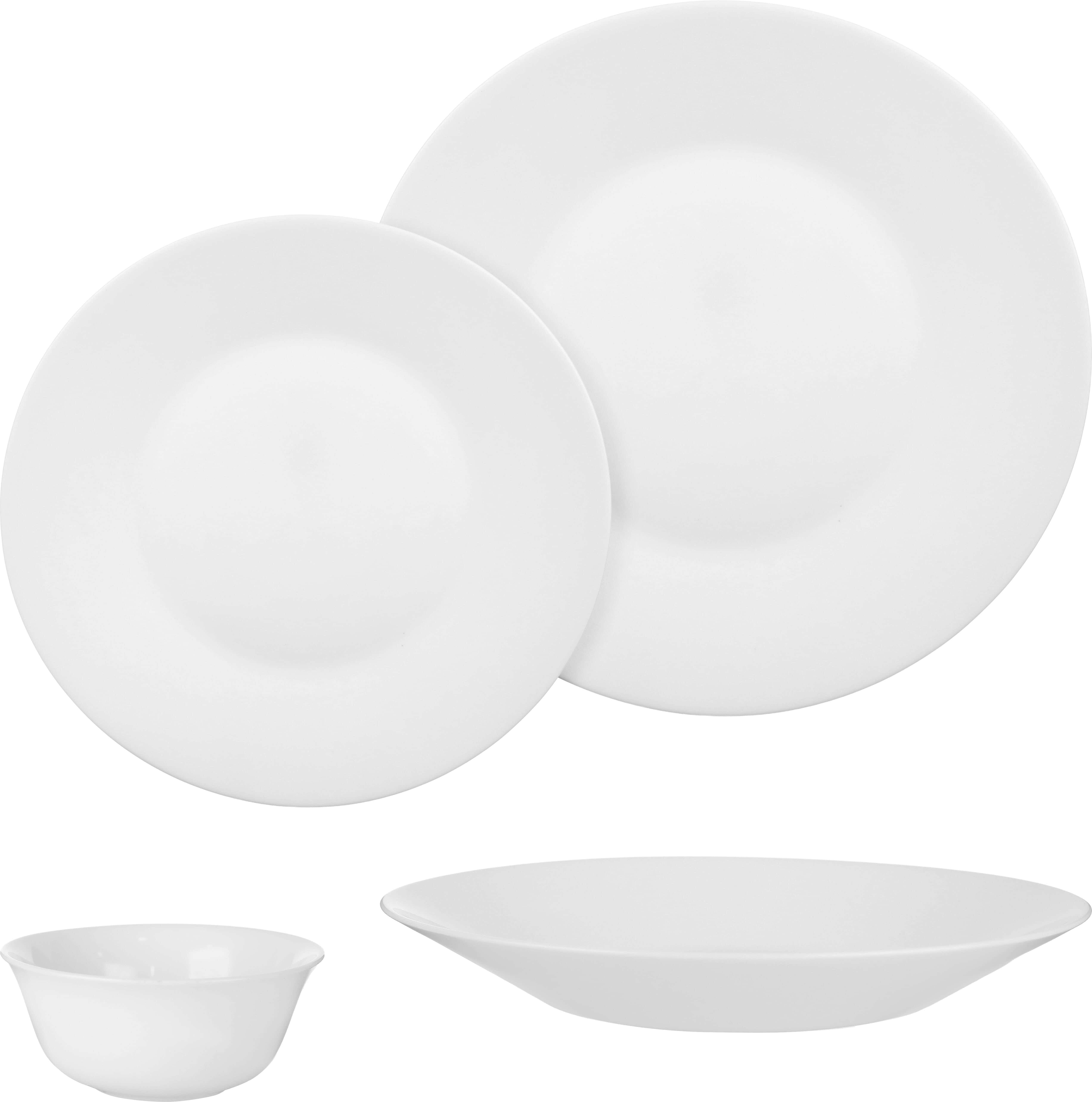 Luminarc Arcopal Plates Set, 24 Pieces - White
