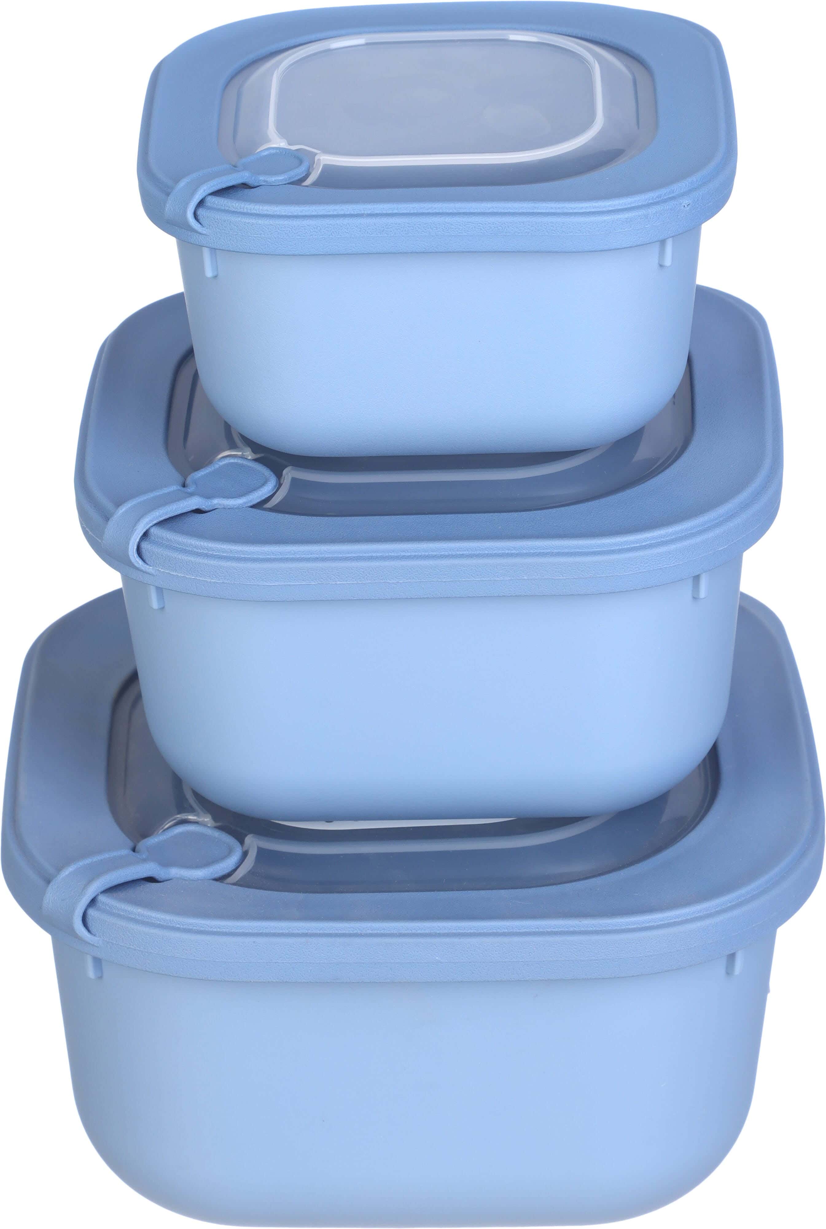 Dunya Plastic Refrigerator Box Set, 3 Pieces - Clear Petrol