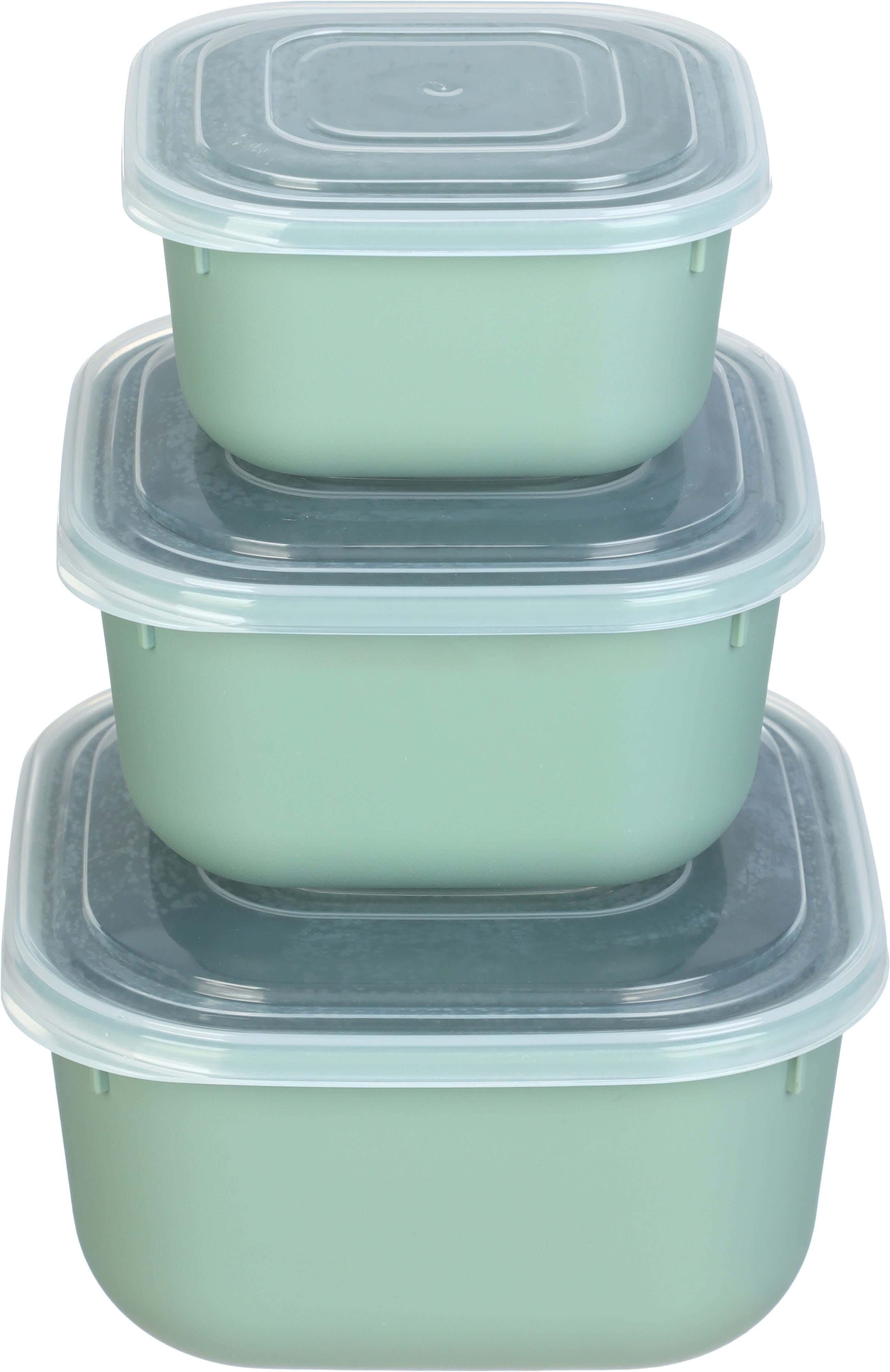 Dunya Plastic Refrigerator Box Set, 3 Pieces - Clear Green