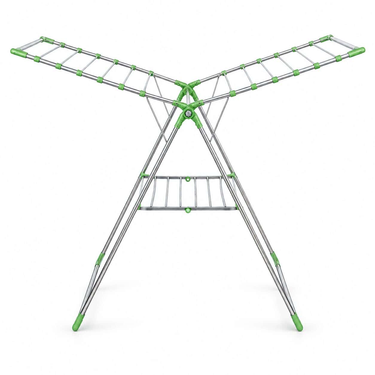 Lapoire Metal Clothes Drying Rack, 167×59×188 cm - Silver Green