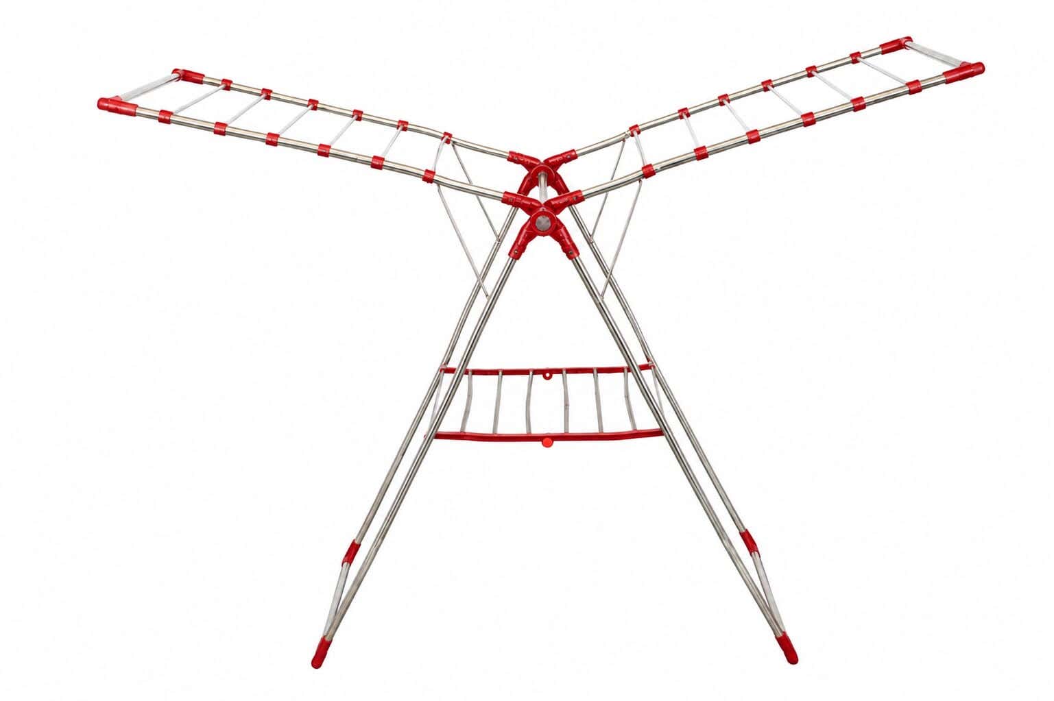 Lapoire Metal Clothes Drying Rack, 167×59×188 cm - Silver Red