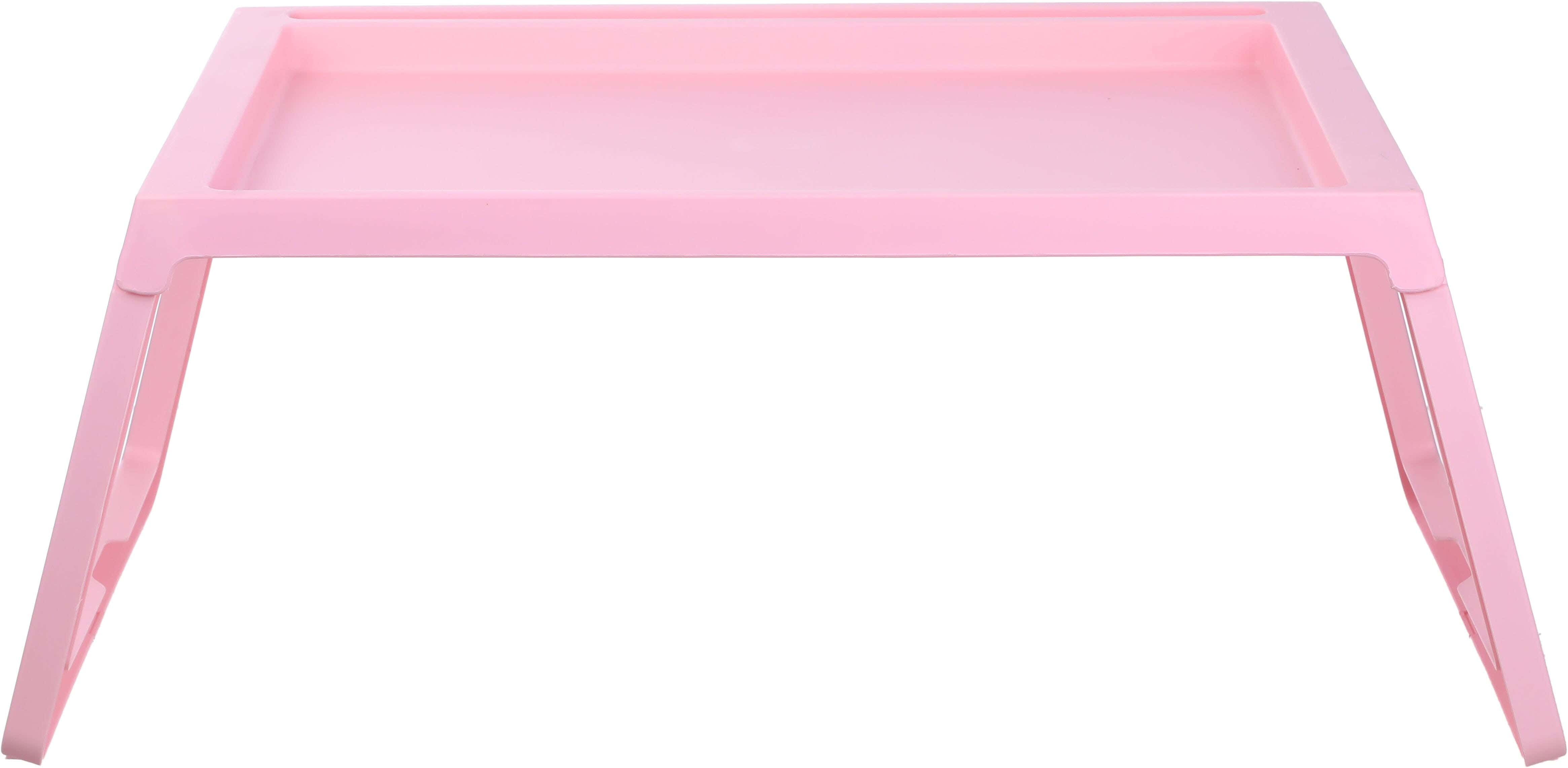 Sara Foldable Plastic Laptop Table, 34×53 cm - Pink