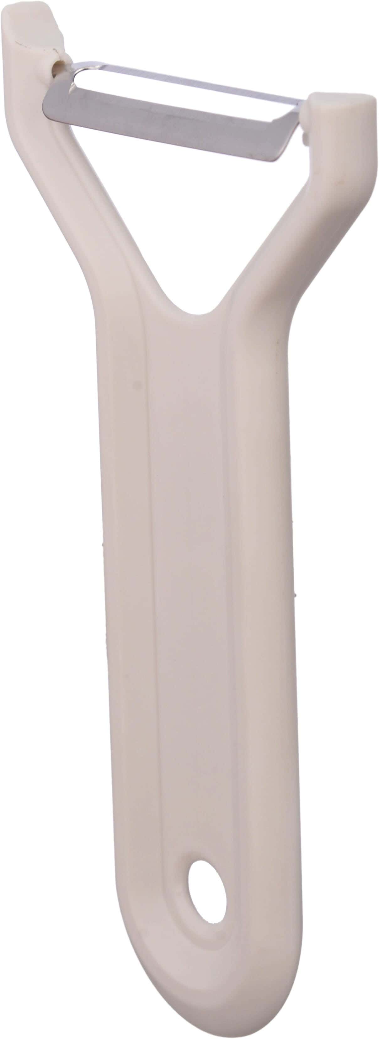 Casasunco Plastic Peeler, Stainless Steel Blade, 12 cm - White