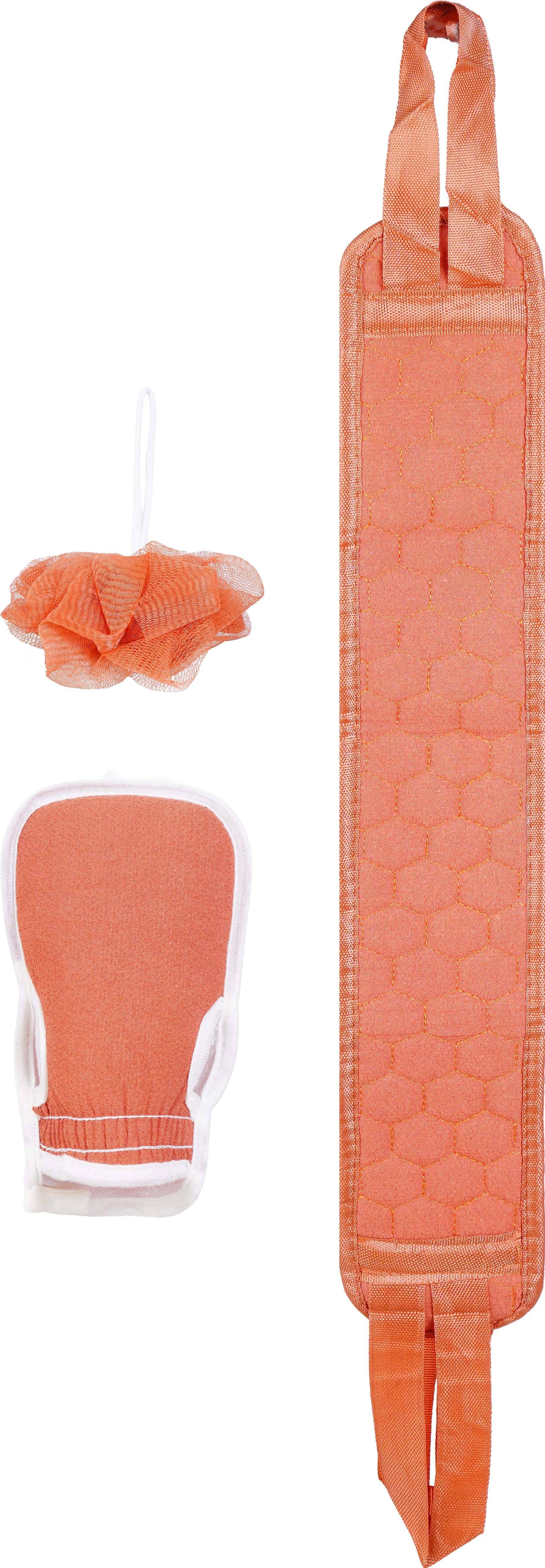 Kids' Loofah Set, 3 Pieces - Orange