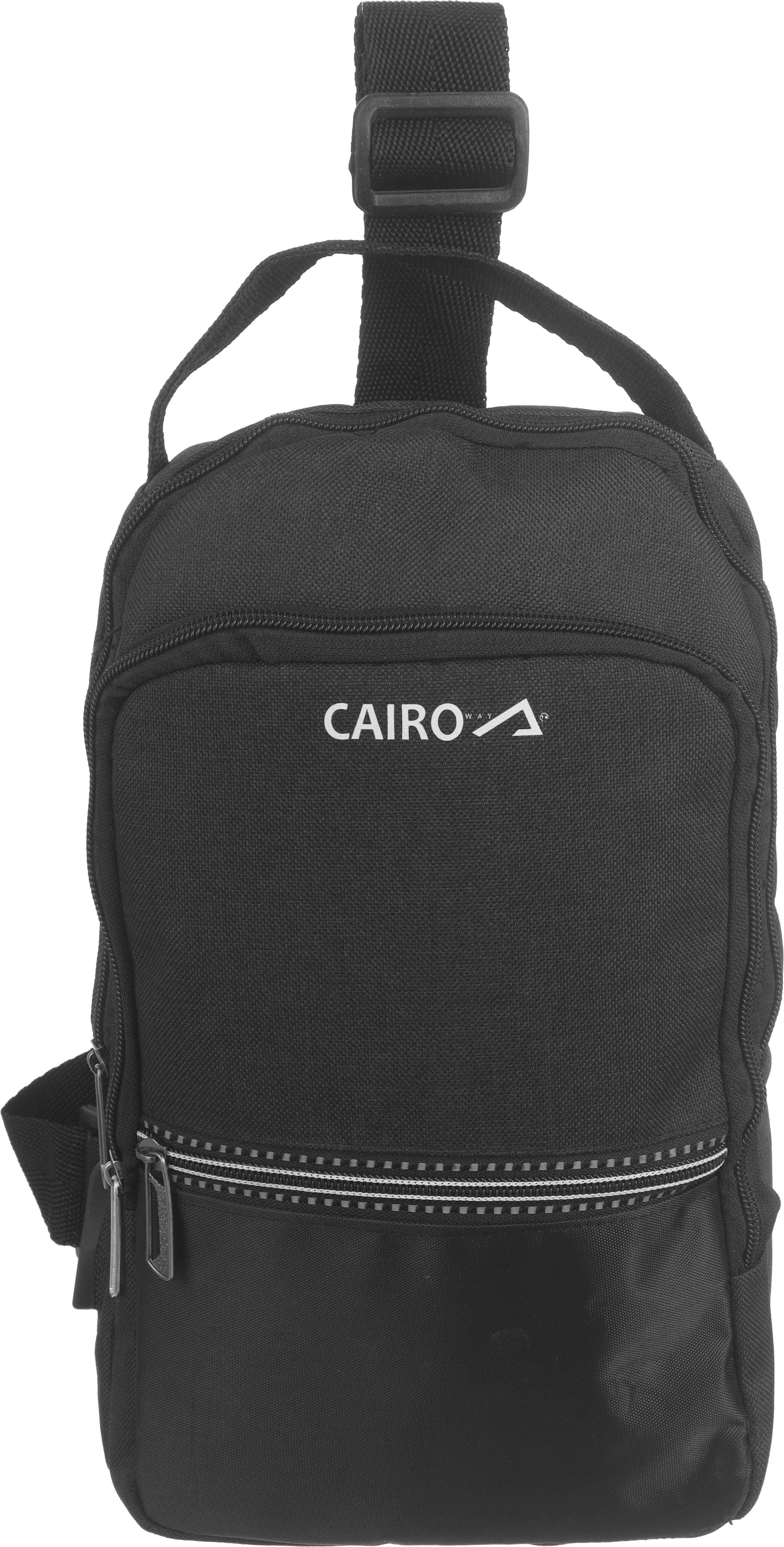 Linen Cross Bag For Men, 3 Zippers, 29×18 cm - Black