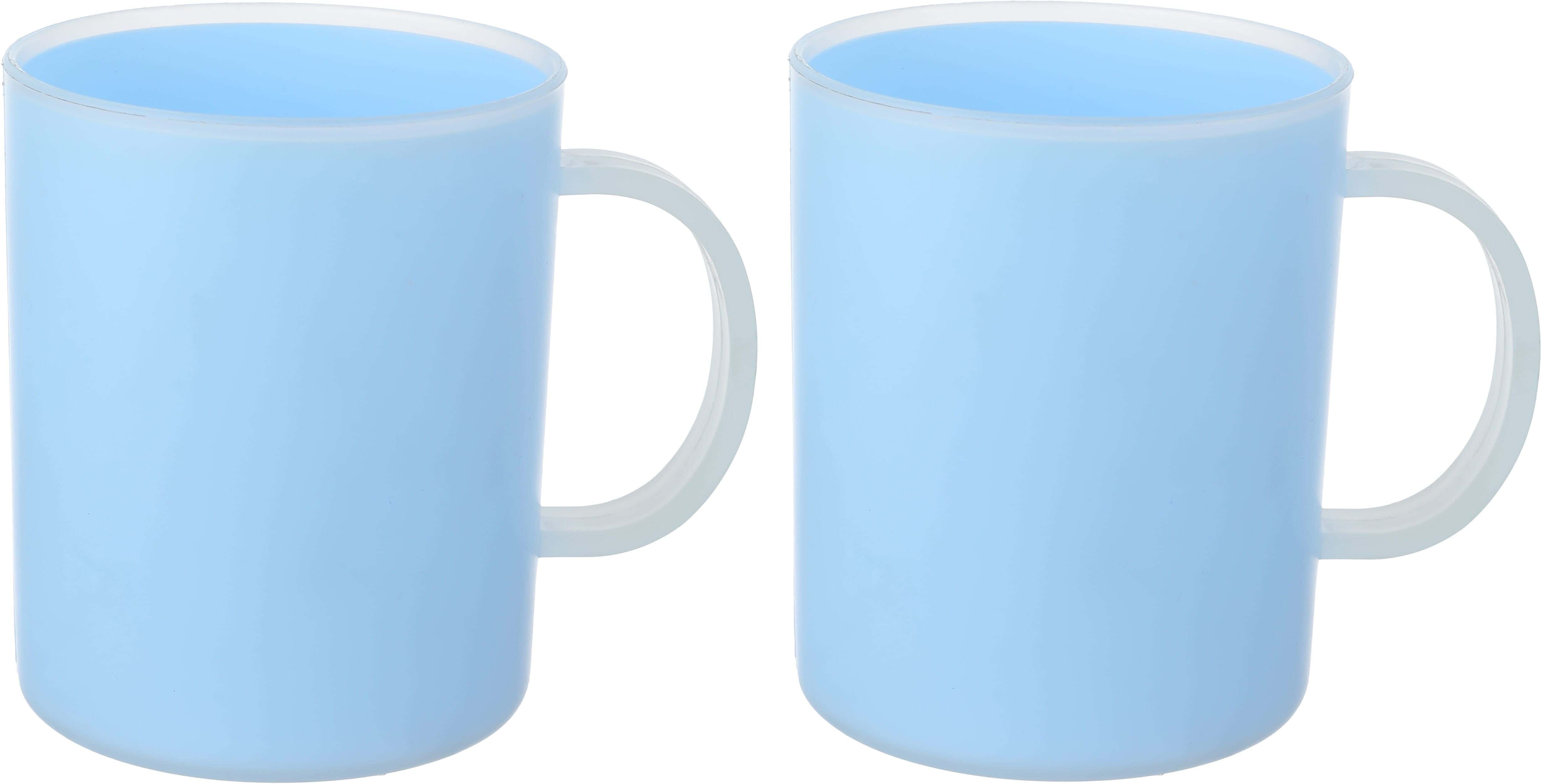 El Qaed Plast Plastic Mug Set, 2 Pieces, 250 ml - Light Blue