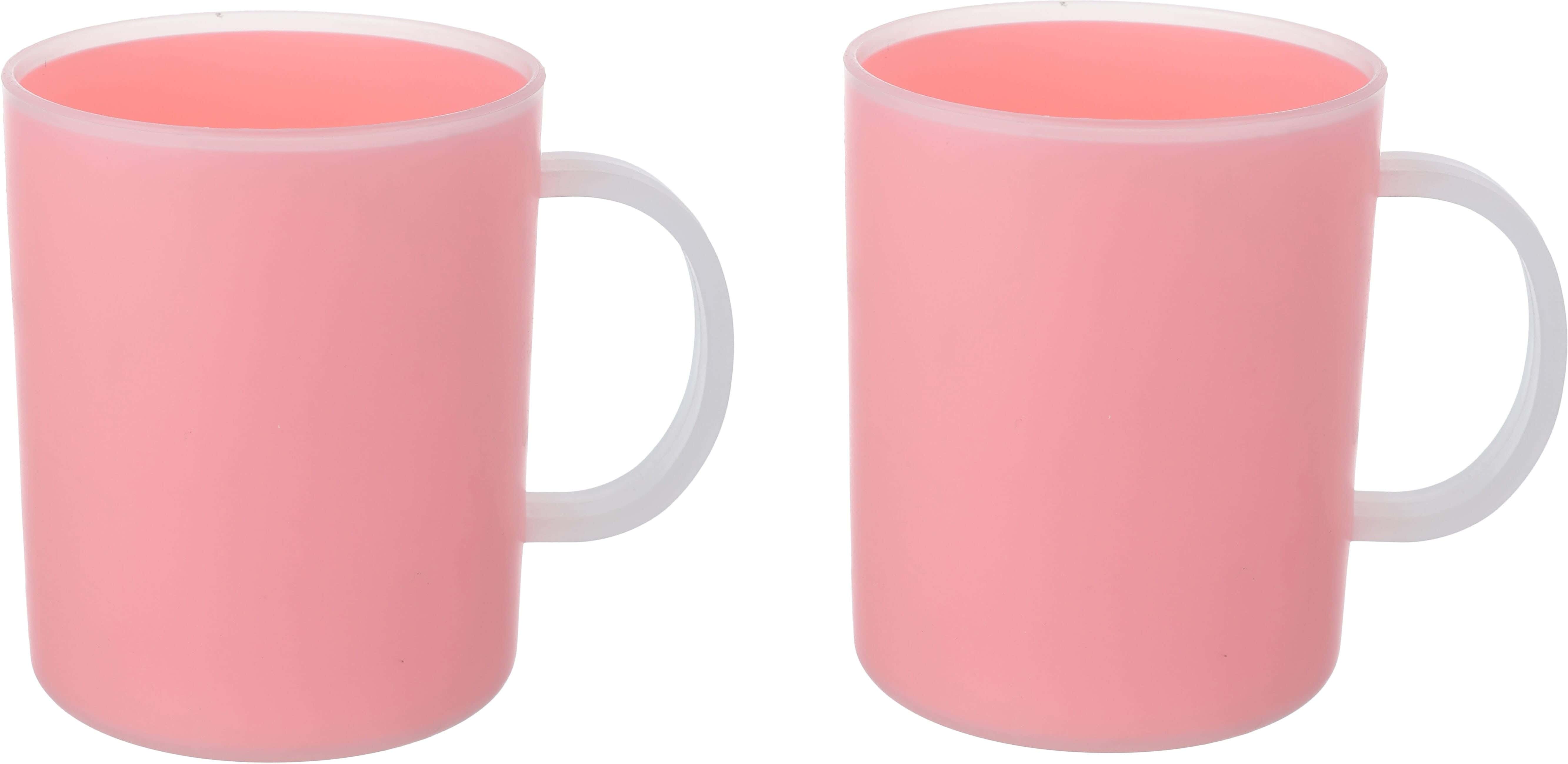 El Qaed Plast Plastic Mug Set, 2 Pieces, 250 ml - Pink