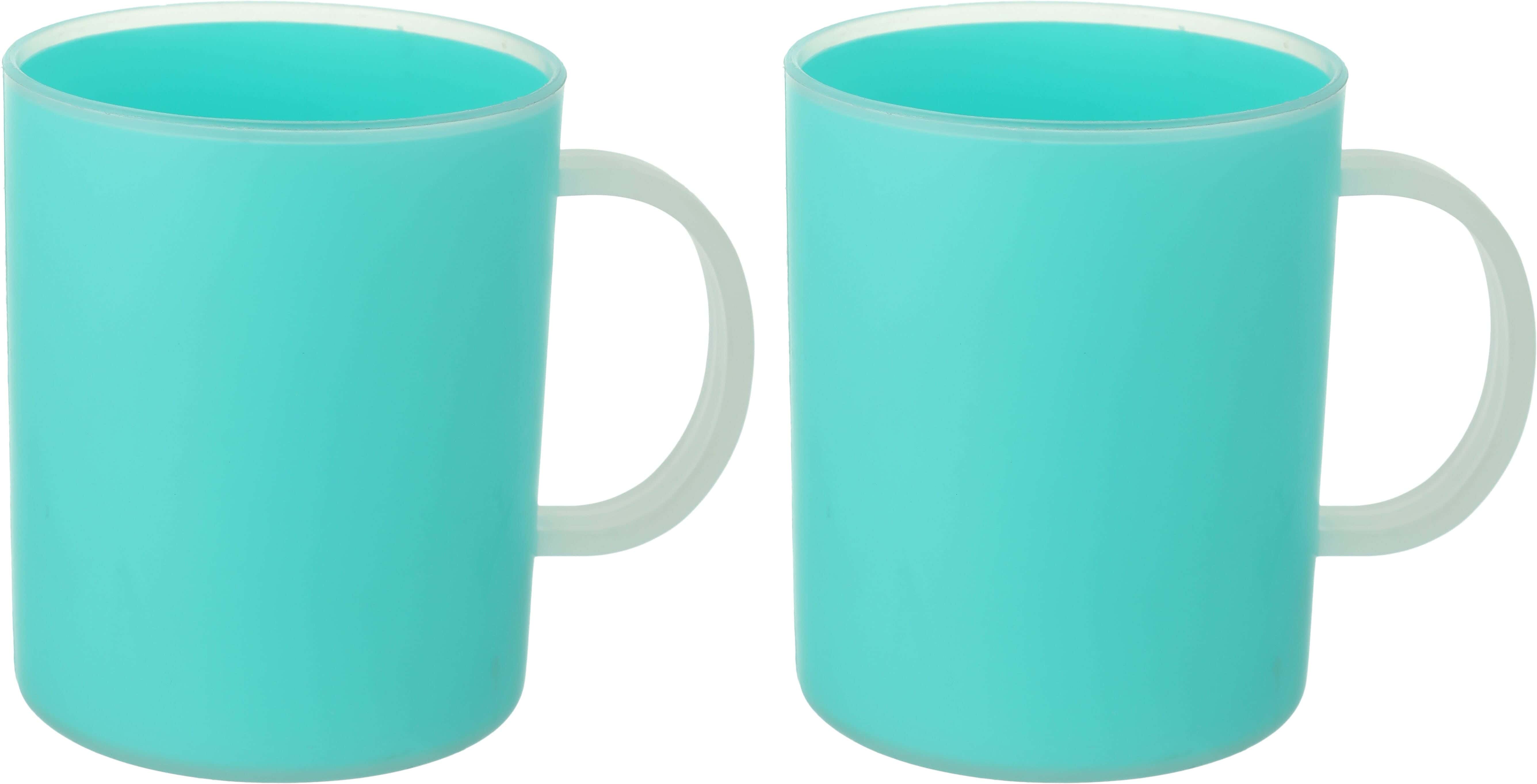El Qaed Plast Plastic Mug Set, 2 Pieces, 250 ml - Turquoise