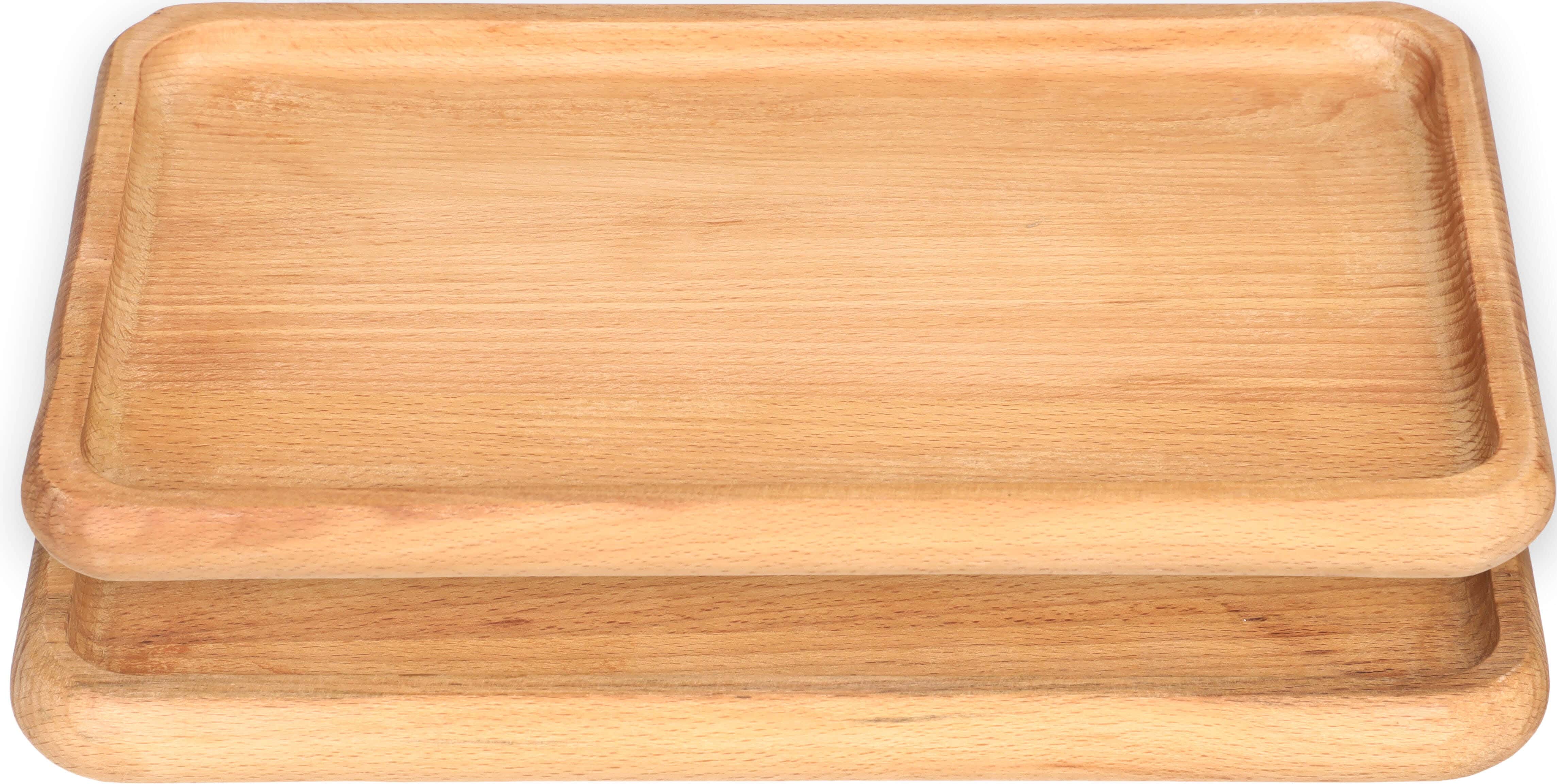 Rosewood Beech wood Serving Tray Set, 2 Pieces, 30×19 Cm - Brown