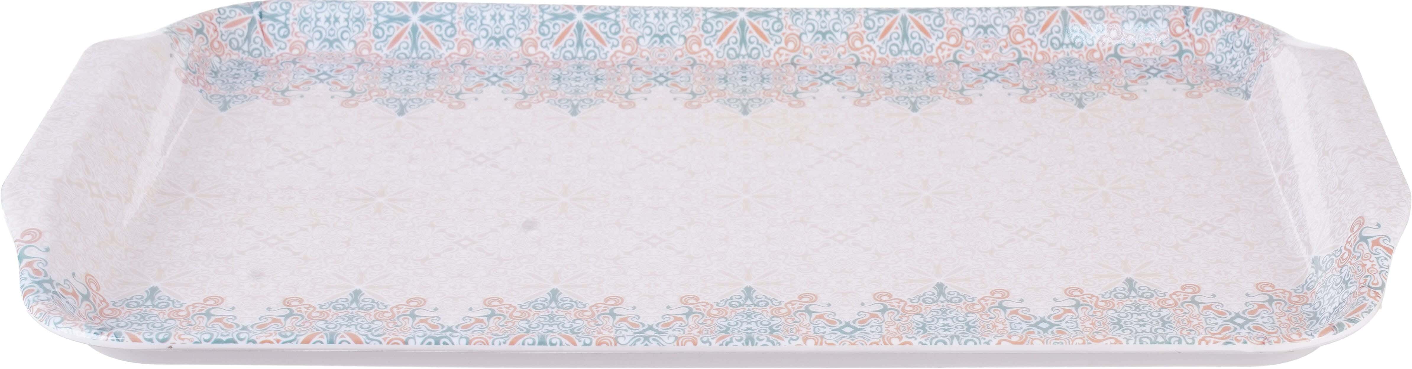 Zahraa Elmohandes Melamine Serving Tray, 37×56 cm - Multicolor