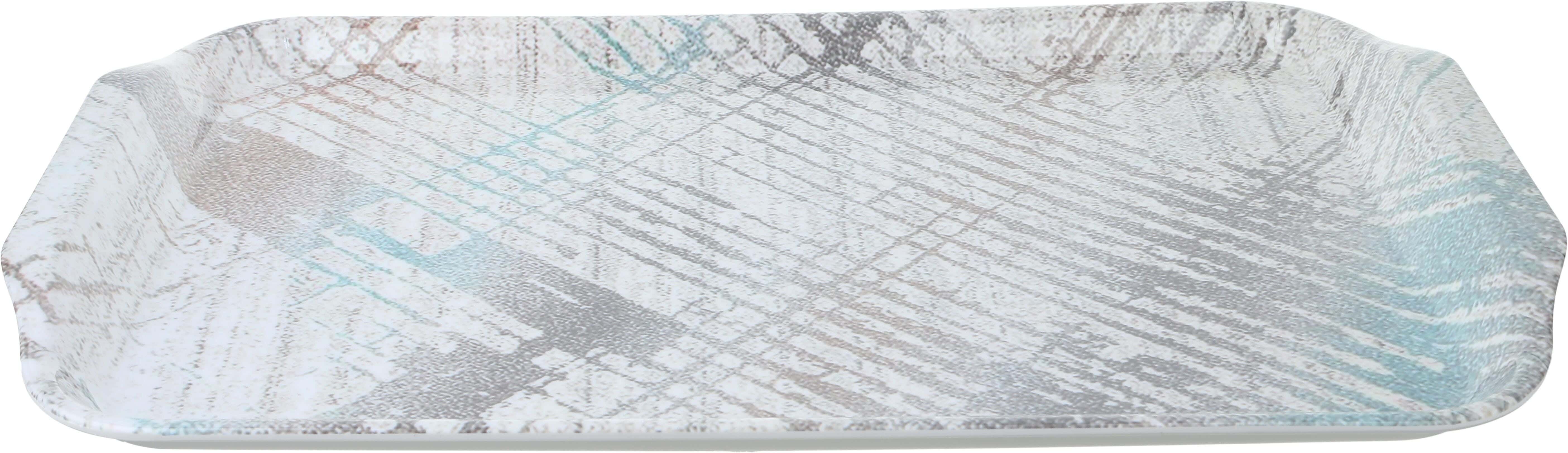 Zahraa Elmohandes Melamine Serving Tray, 37×56 cm - Multicolor