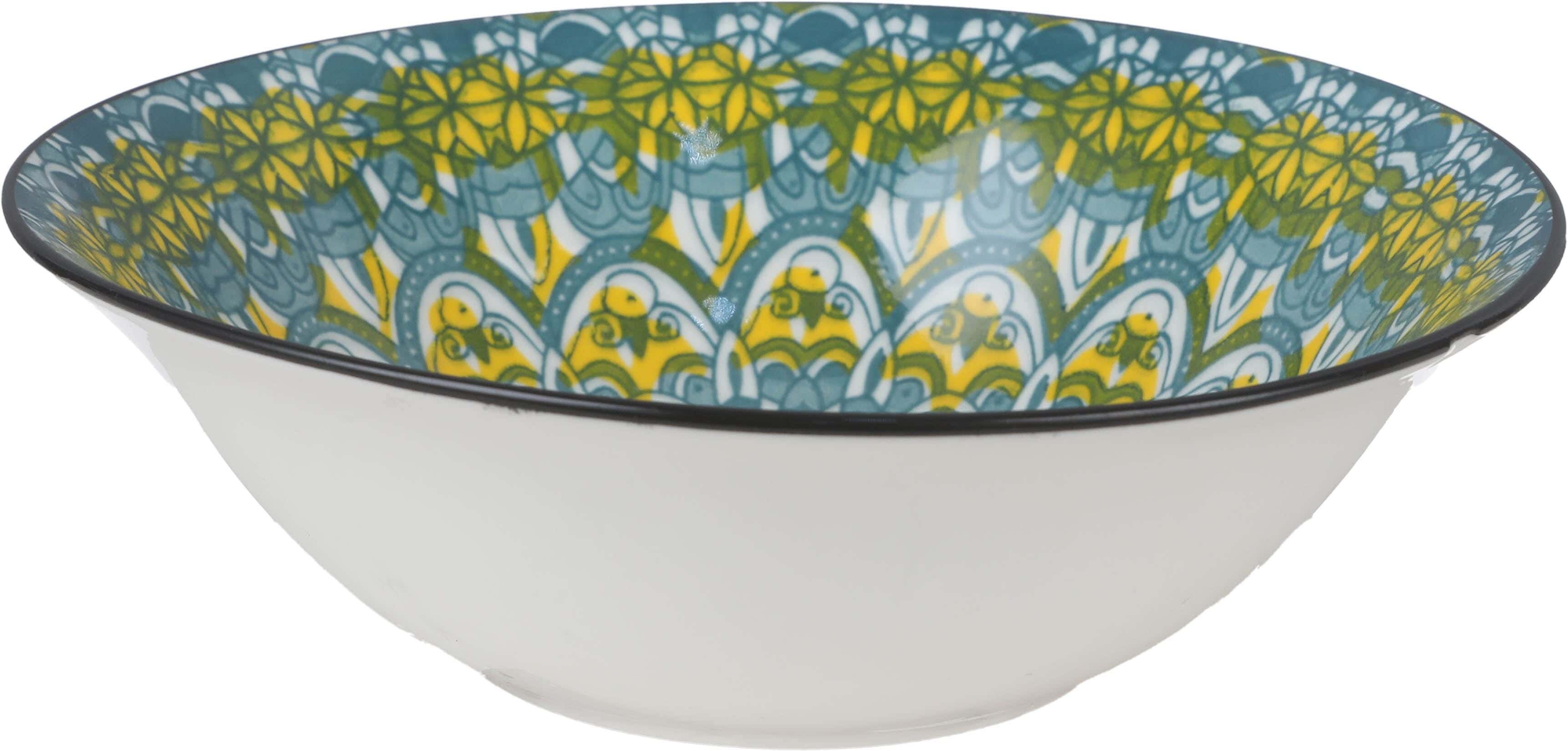 Porcelain Round Bowl, 17 cm - Multicolor