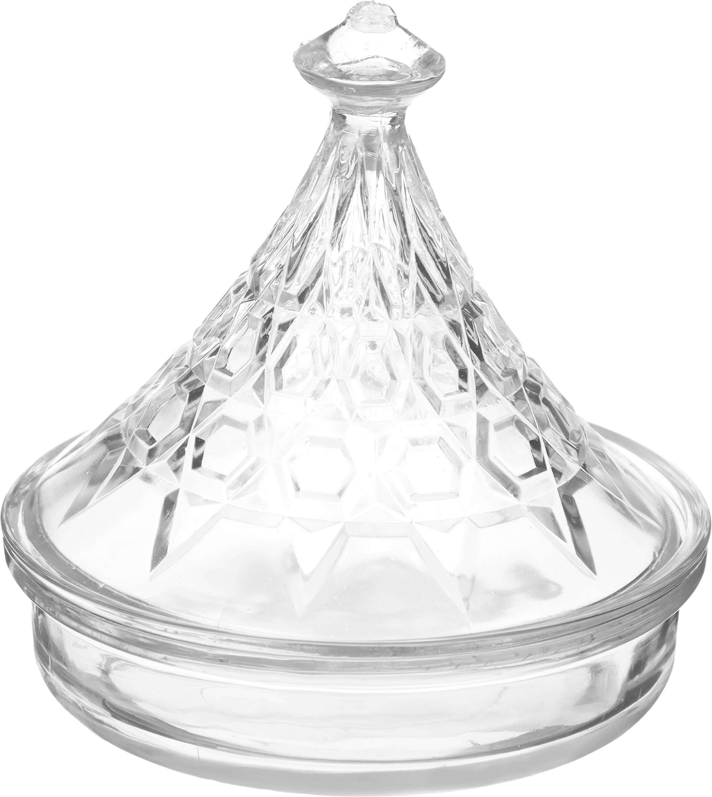 Tamara Glass Bonbonniere With Lid, 20 Cm - Clear