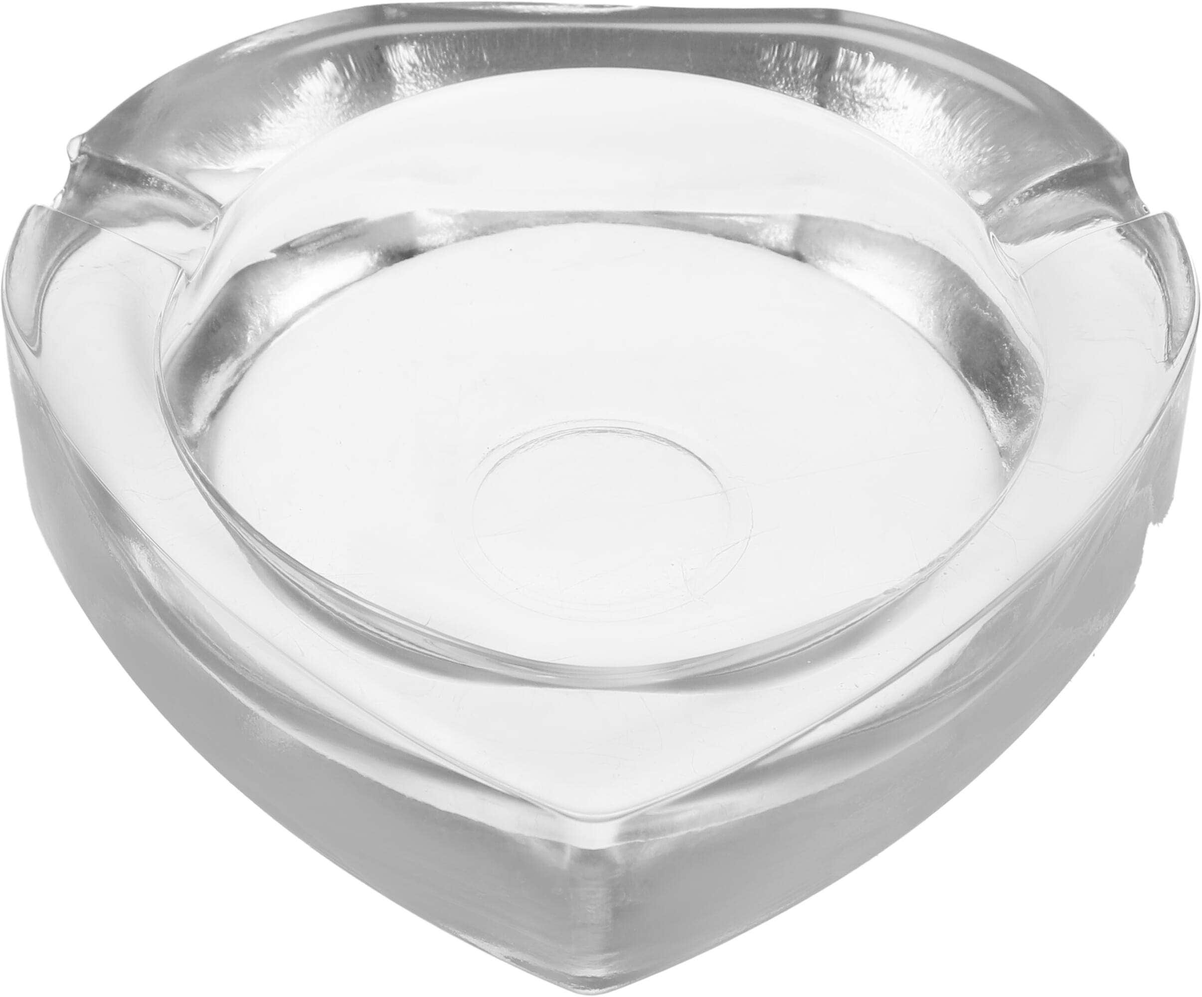 Pure Glass Glass Ashtray, Heart Shape, 10 cm - Clear