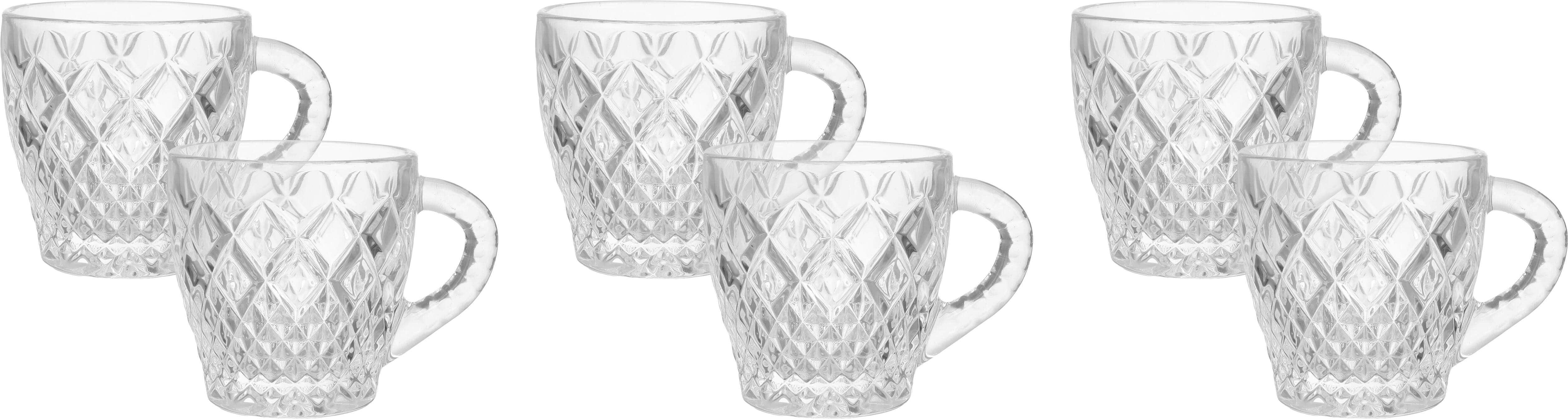 Blink Max Glass Mug Set, 6 Pieces, 178 ml - Clear