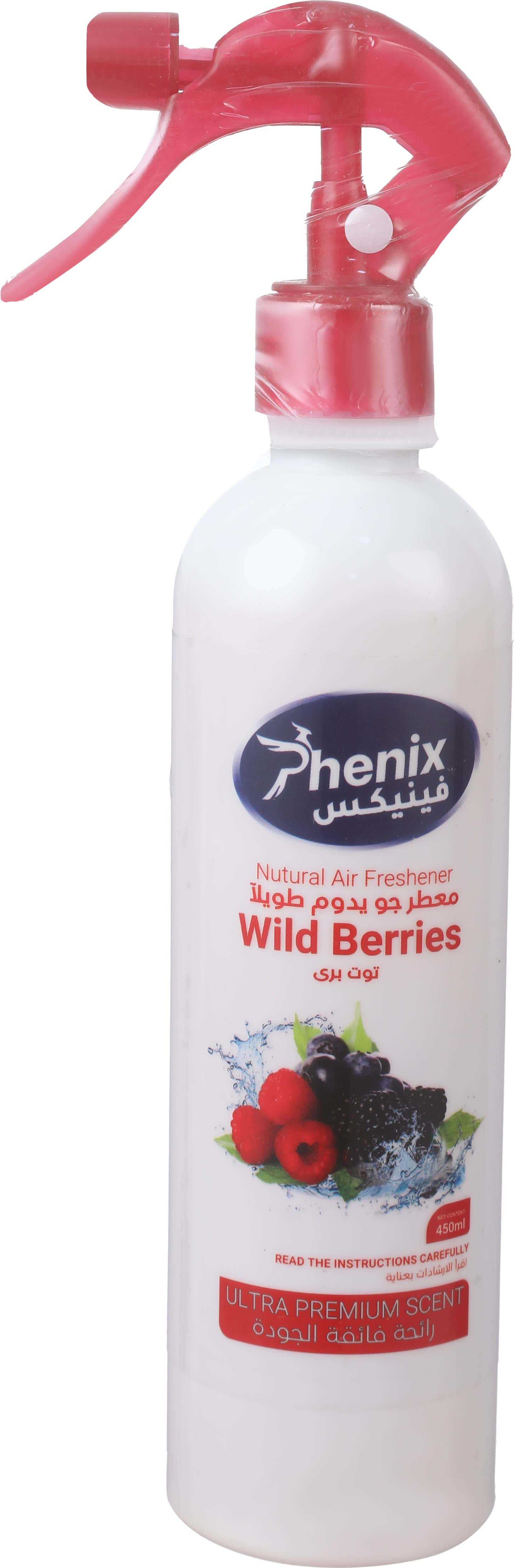 Phenix Wild Berry Scented Air Freshener Spray, 450 ml - White Red