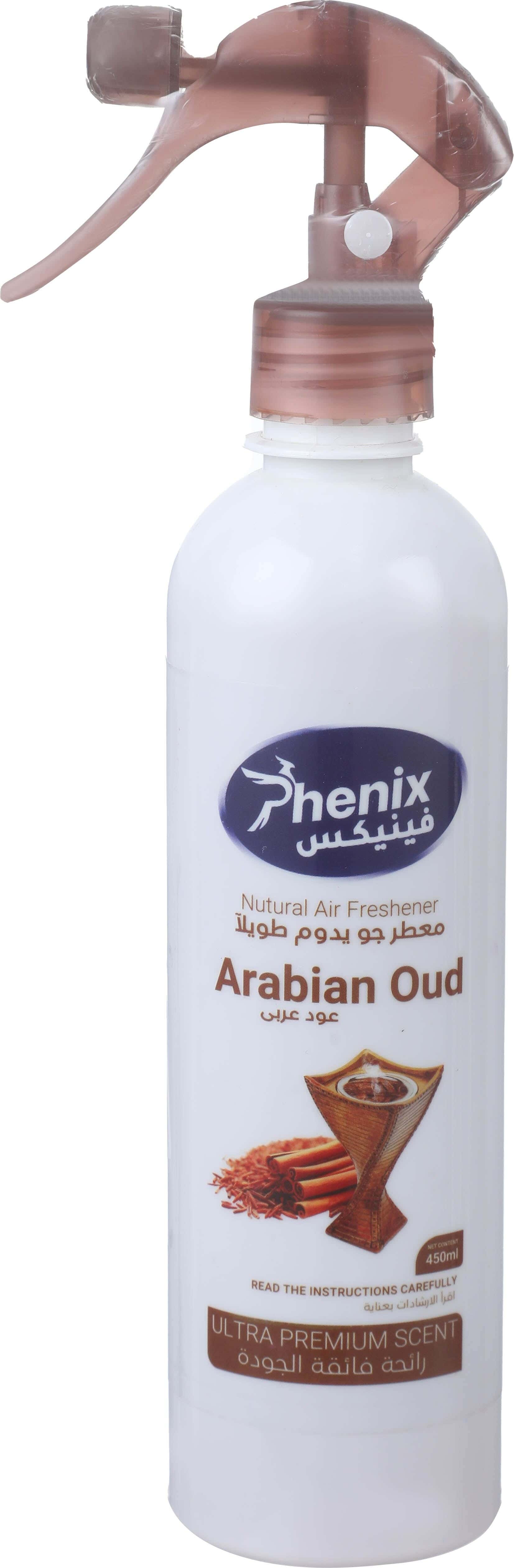 Phenix Arabian Oud Scented Air Freshener Spray, 450 ml - White Brown