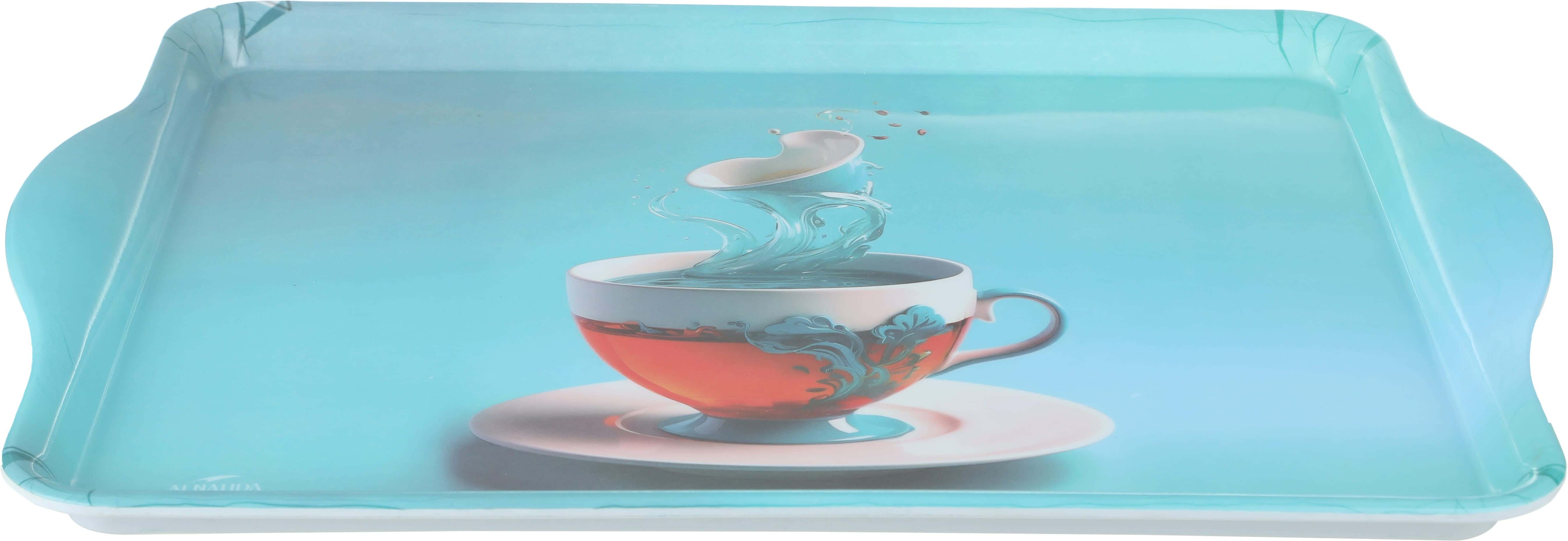 Melamine Rectangular serving tray, 47x37 cm - Turquoise
