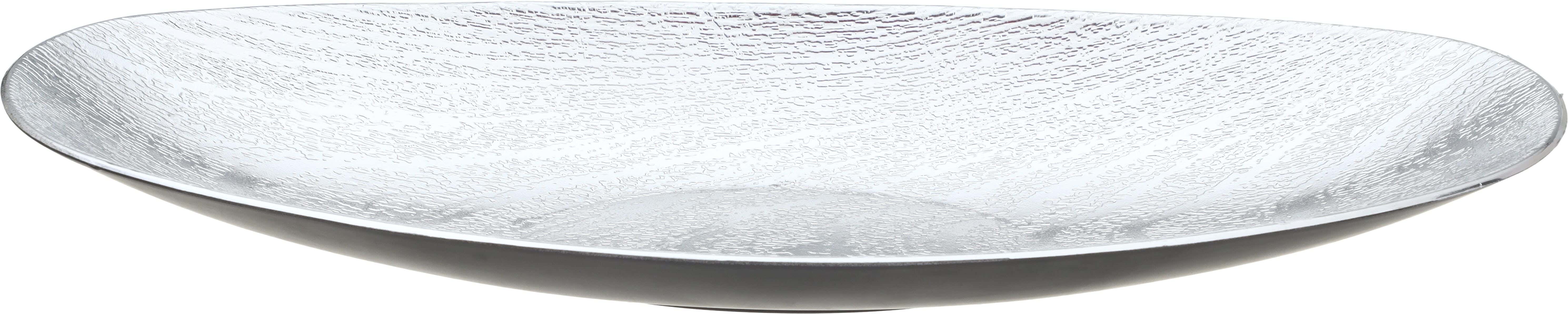 Plastic Oval Serving Plate, 25 cm - Silver