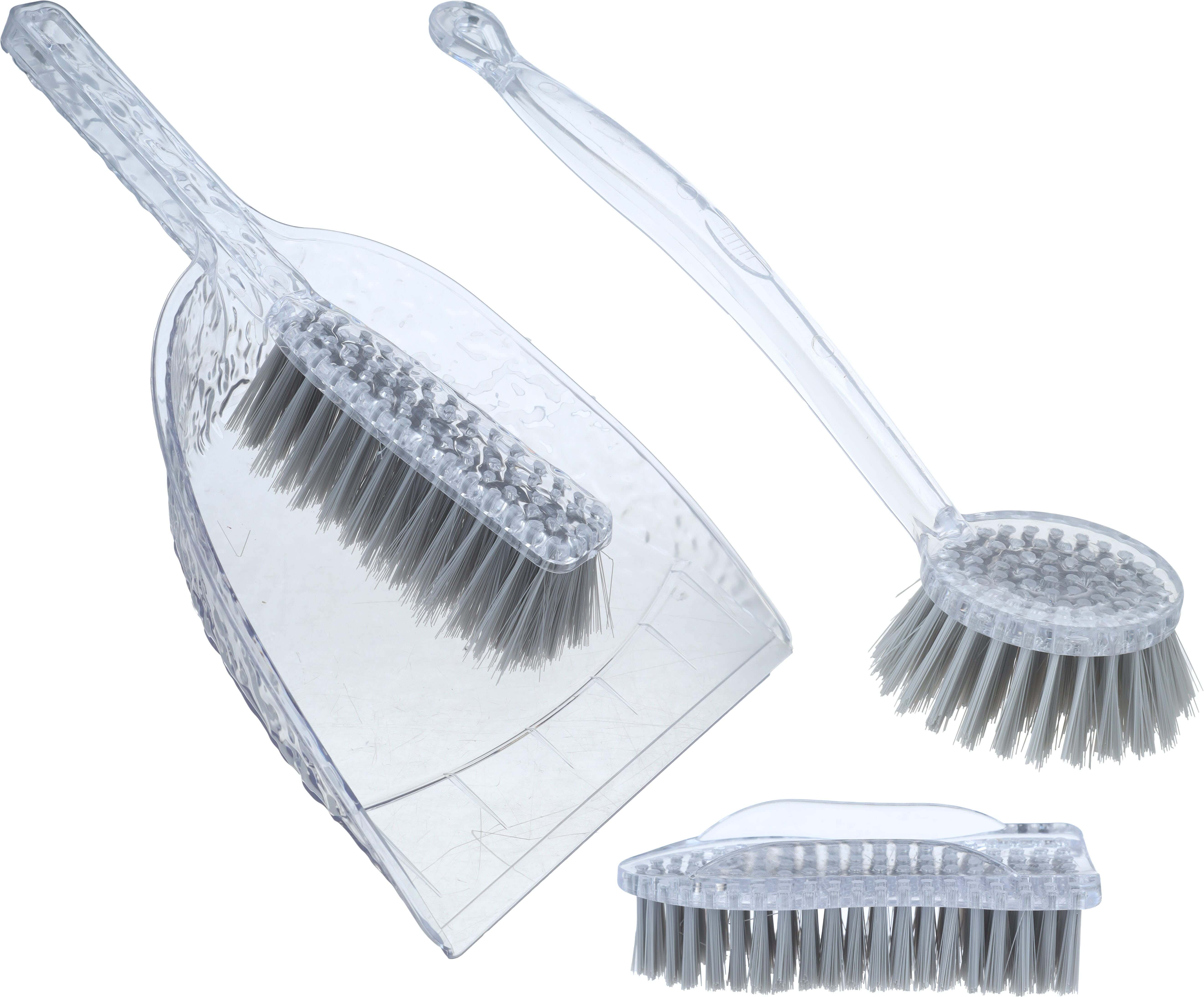 Acrylic Cleaning Tool Set, 4 Pieces - Clear Grey