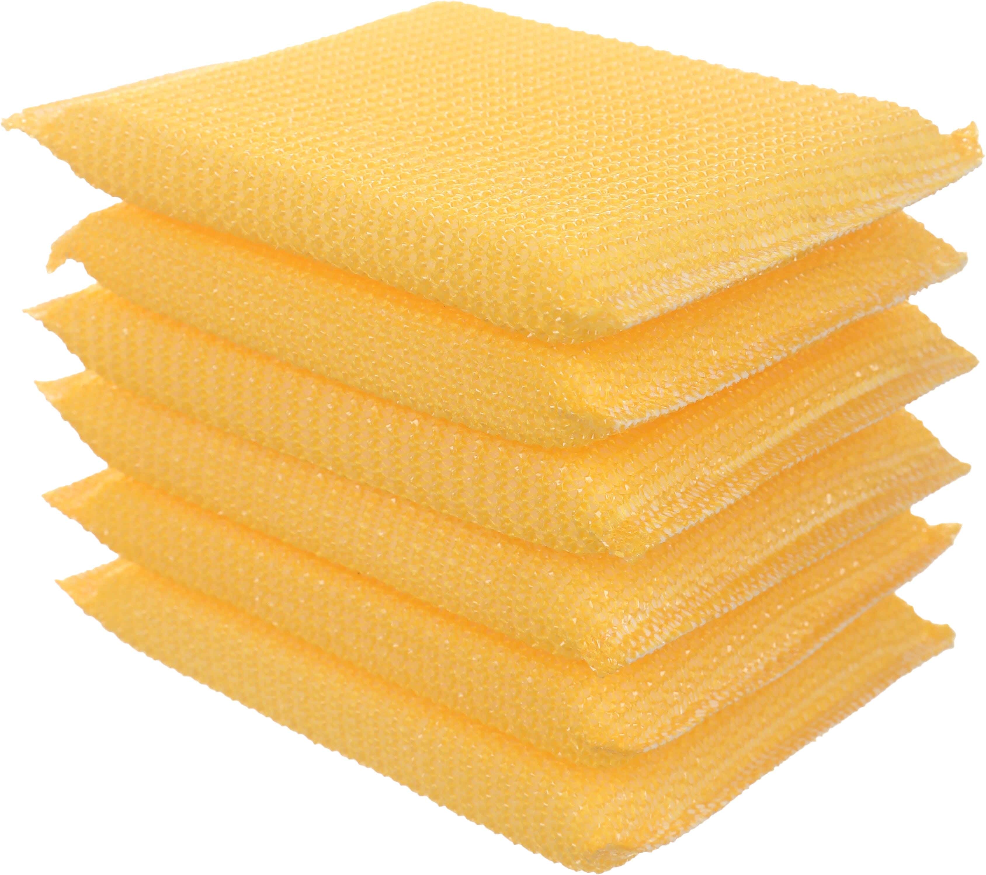 Sponge Dish Cleaning Set, 6 Pieces, 12×8 cm - Yellow