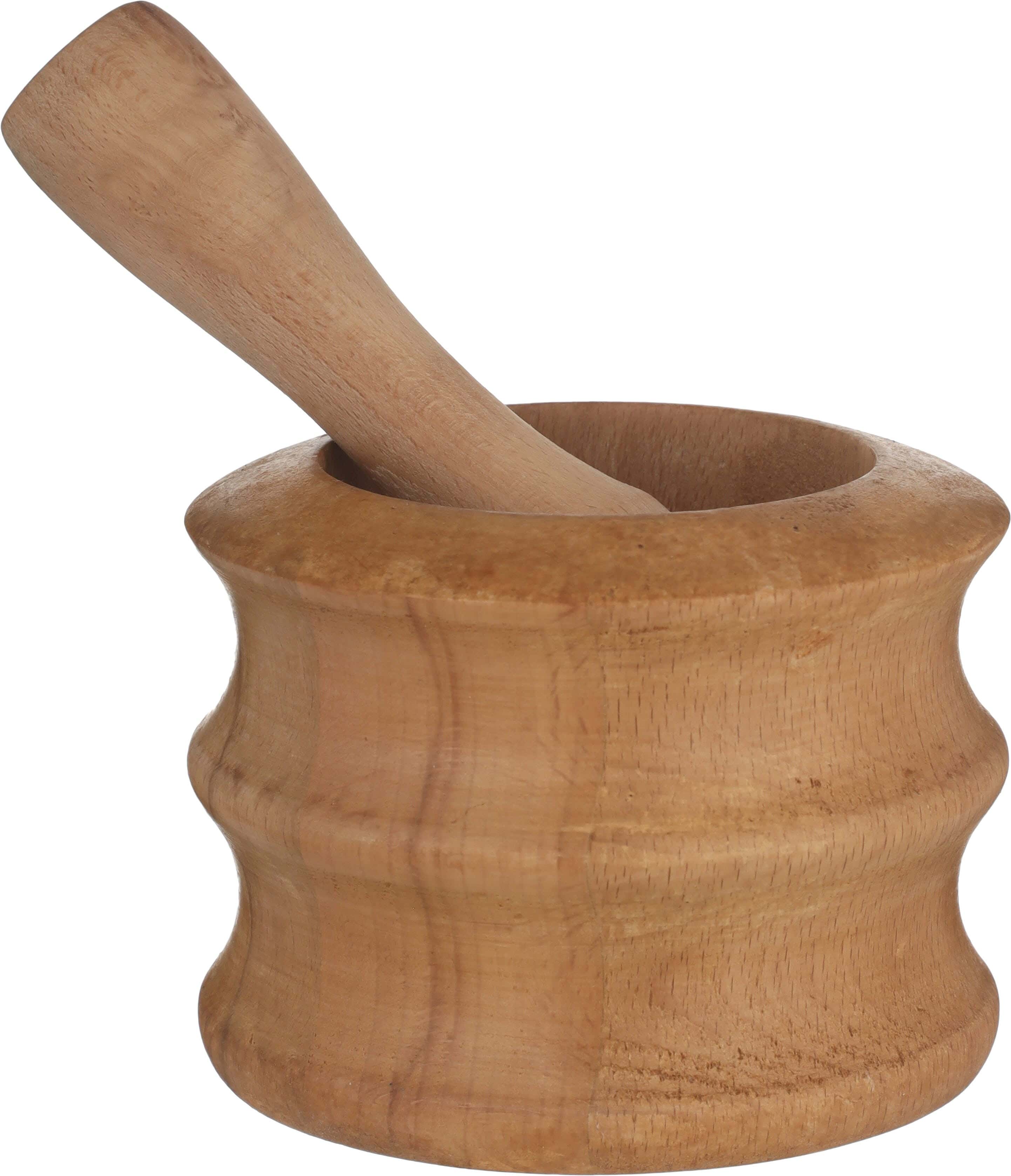 Rose Wood Beech Wood Mortar with Pestle, 13×10 cm - Wooden