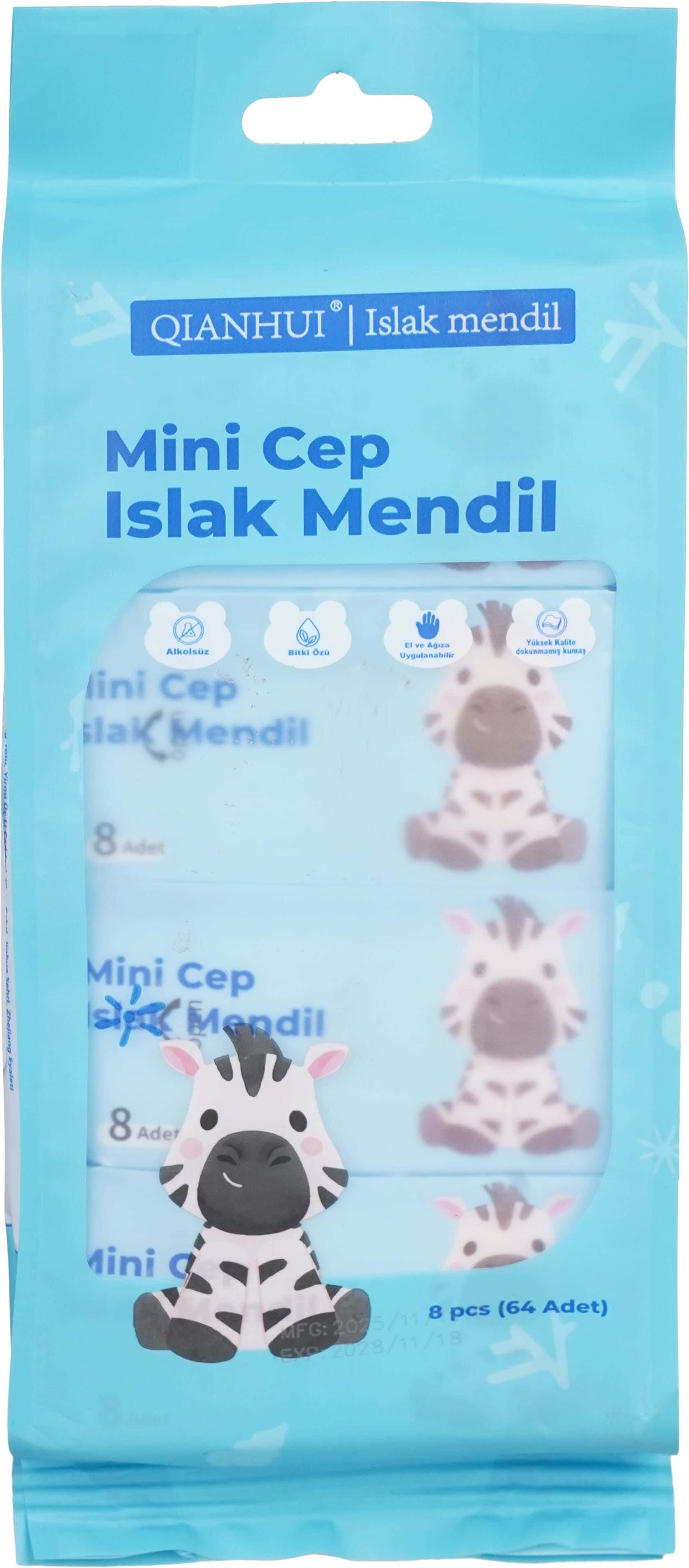 Baby Wet Wipes Pack, 8 Pieces - Blue