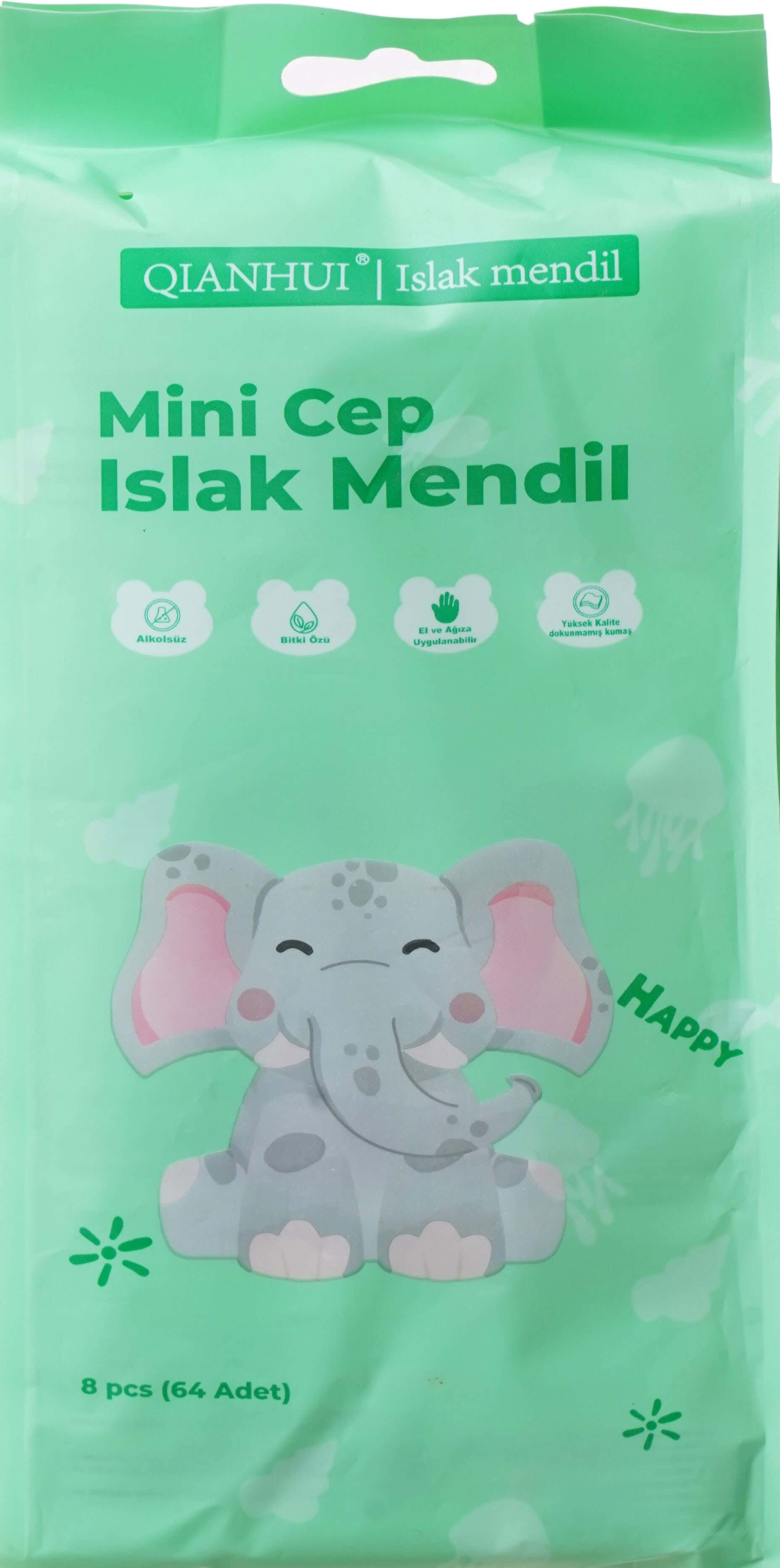 Baby Wet Wipes Pack, 8 Pieces - Green