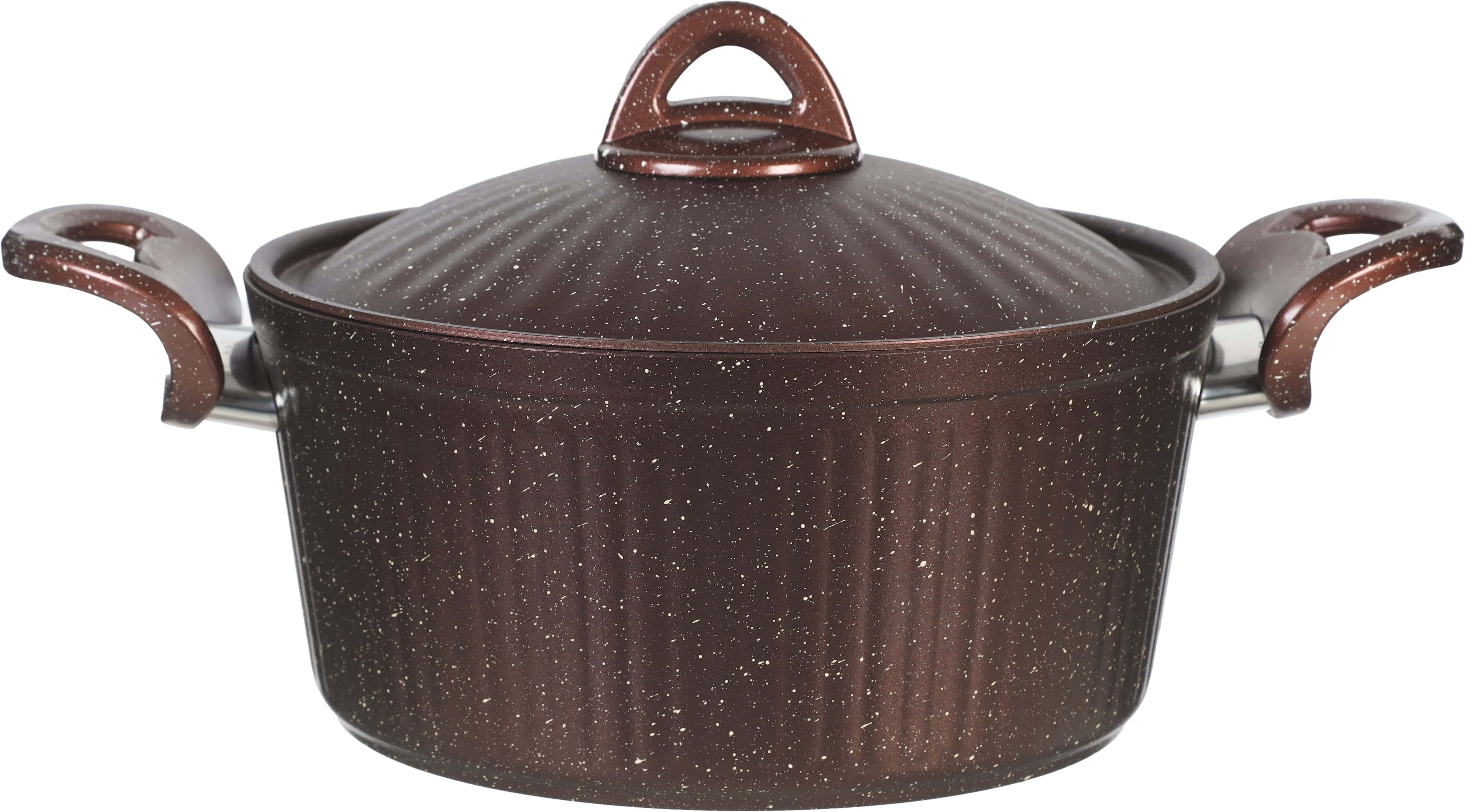 Ideal Home Granite Pot with Lid, Bakelite Handle, 28 cm - Copper
