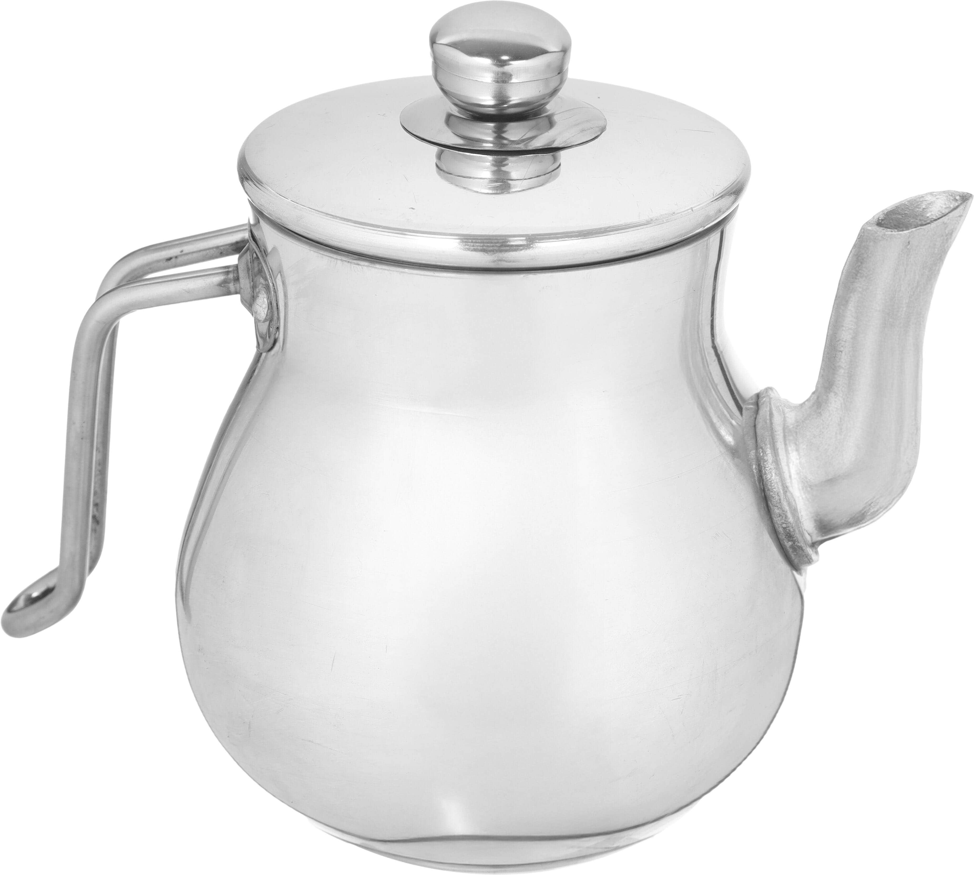 Al Ahram Aluminum Teapot with Lid, Size 7 - Silver