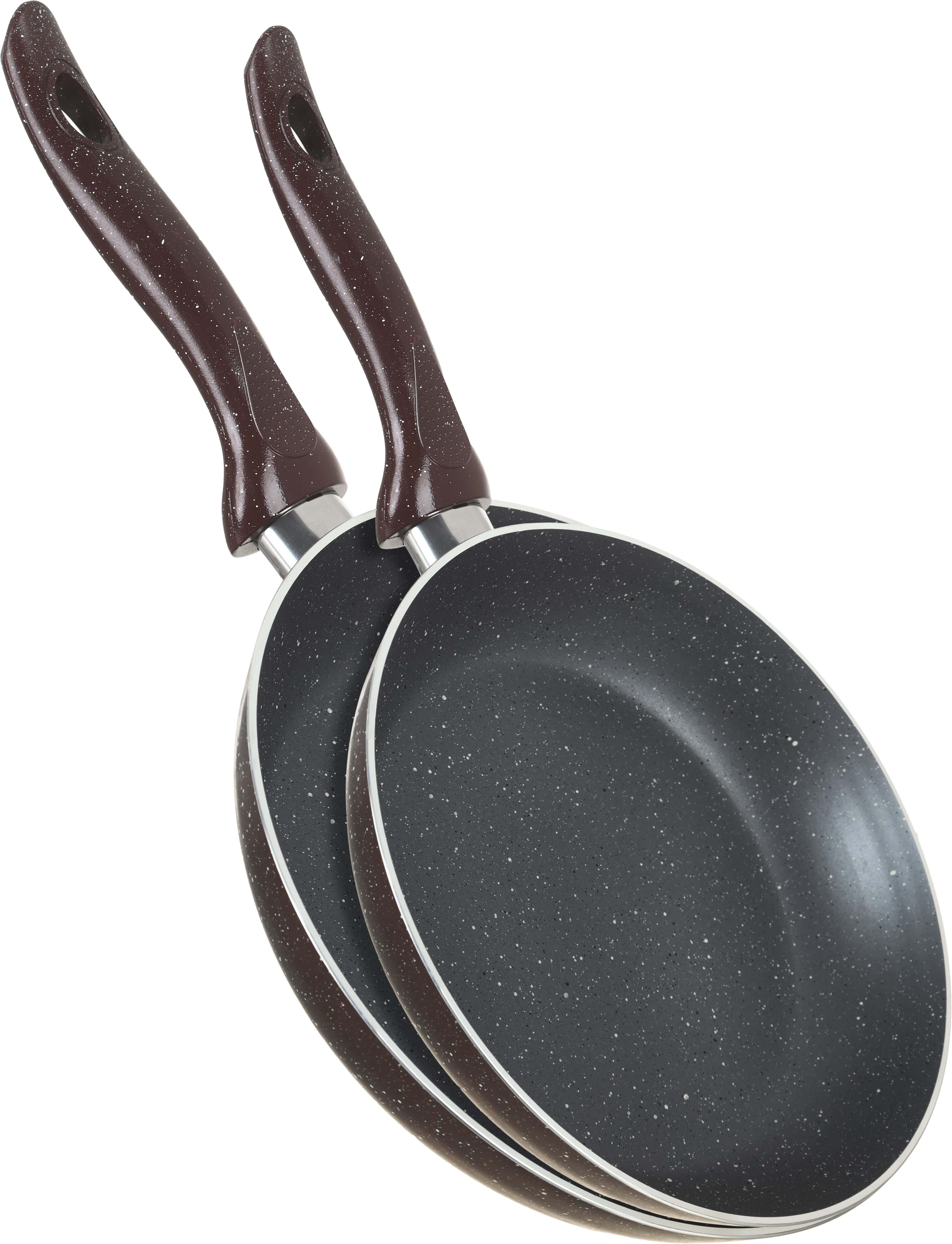 Nouval Plus Granite Frying Pan Set, 2 pieces - Dark Red