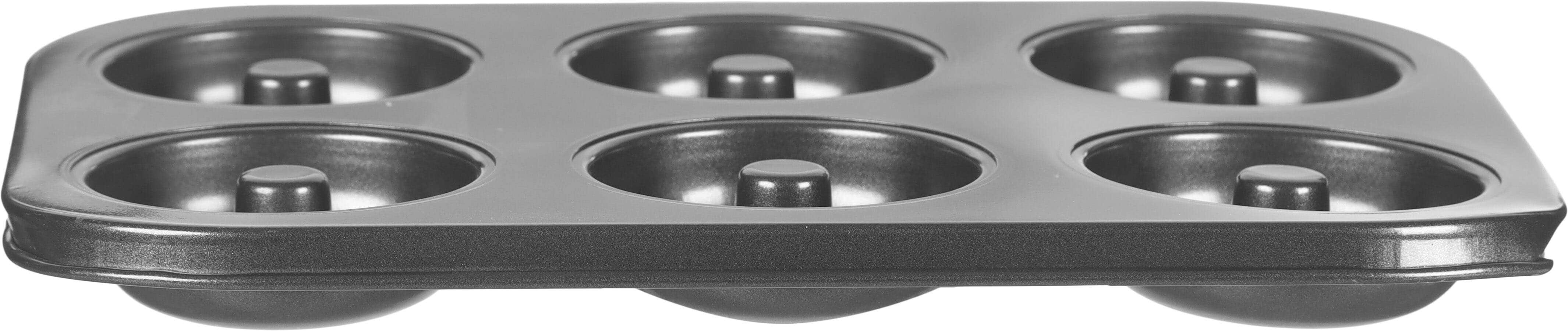 Teflon Donut Mold, 6 Eyes, 18×3×26 cm - Dark Grey