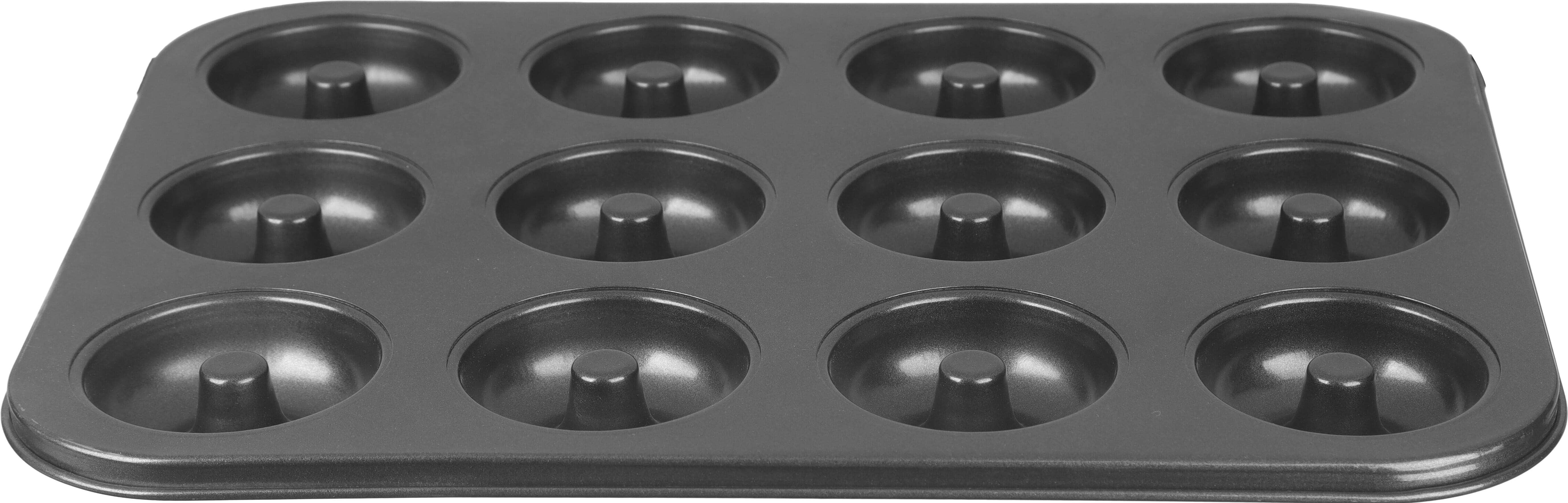 Teflon Donut Mold, 12 Eyes, 35×3×26 cm - Dark Grey