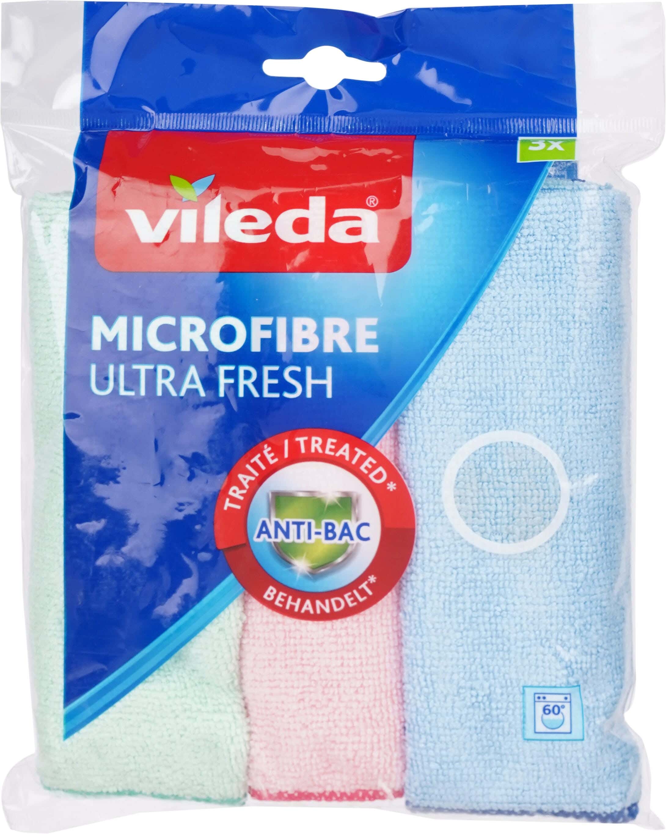 Vileda Fabric Kitchen Towel Set, 3 Pieces, 30×30 cm - Multicolor