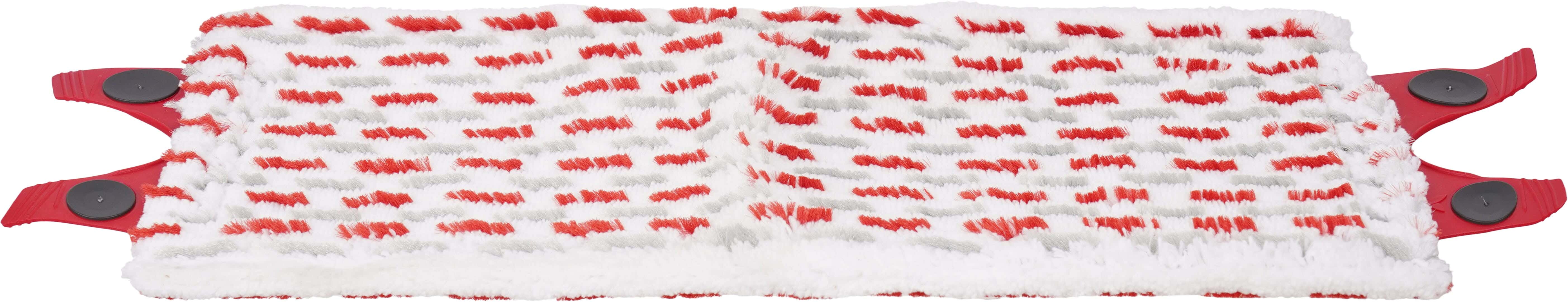 Vileda Microfiber Rectangular Floor Mop Replacement Pad, 46×14.2 cm - White Red