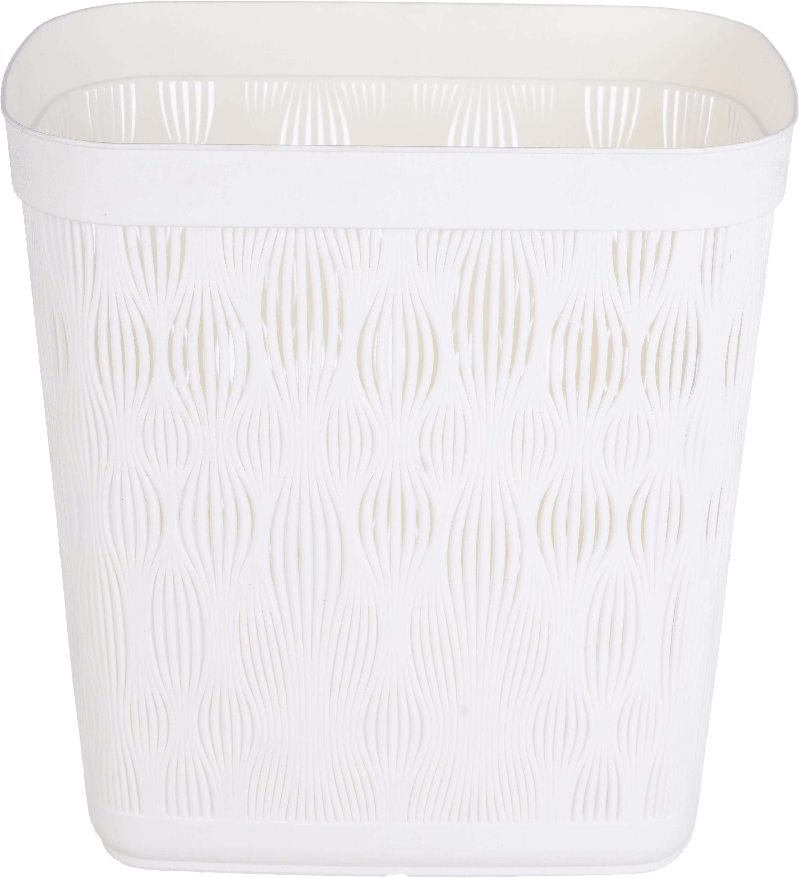 Plastic Trash Bin, 28×29×18 cm - White