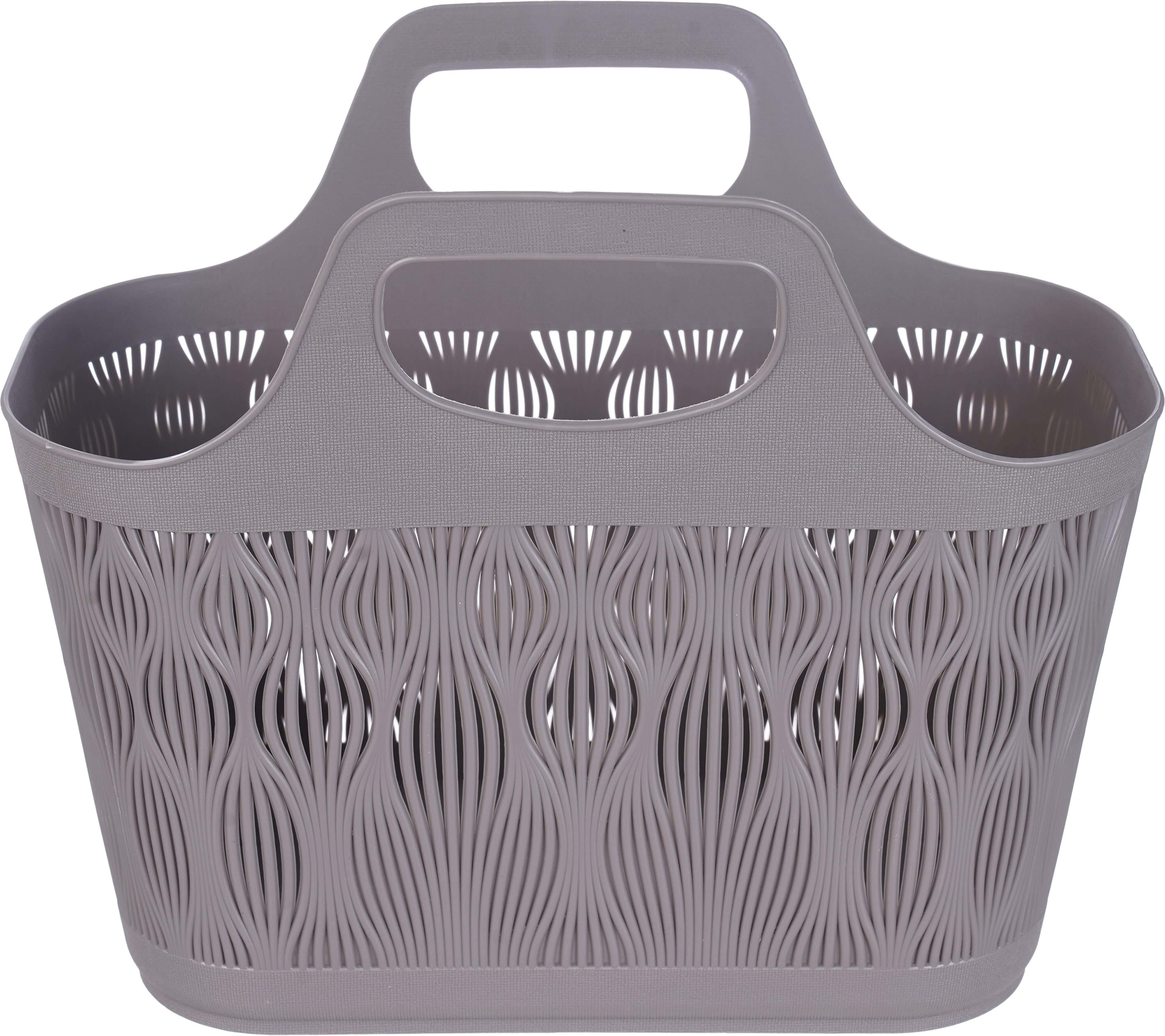 Al Wataneya Plastic Laundry Basket, 30×30×14 cm - Coffee