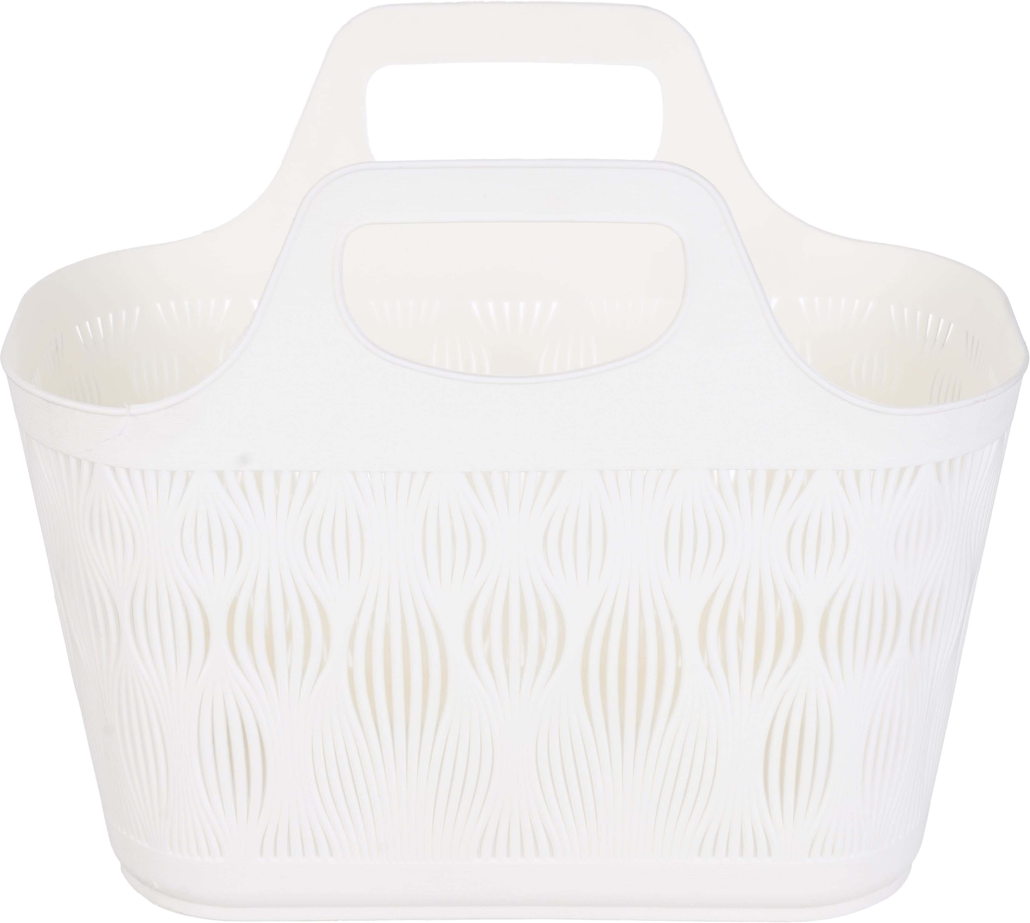 Al Wataneya Plastic Laundry Basket, 30×30×14 cm - White