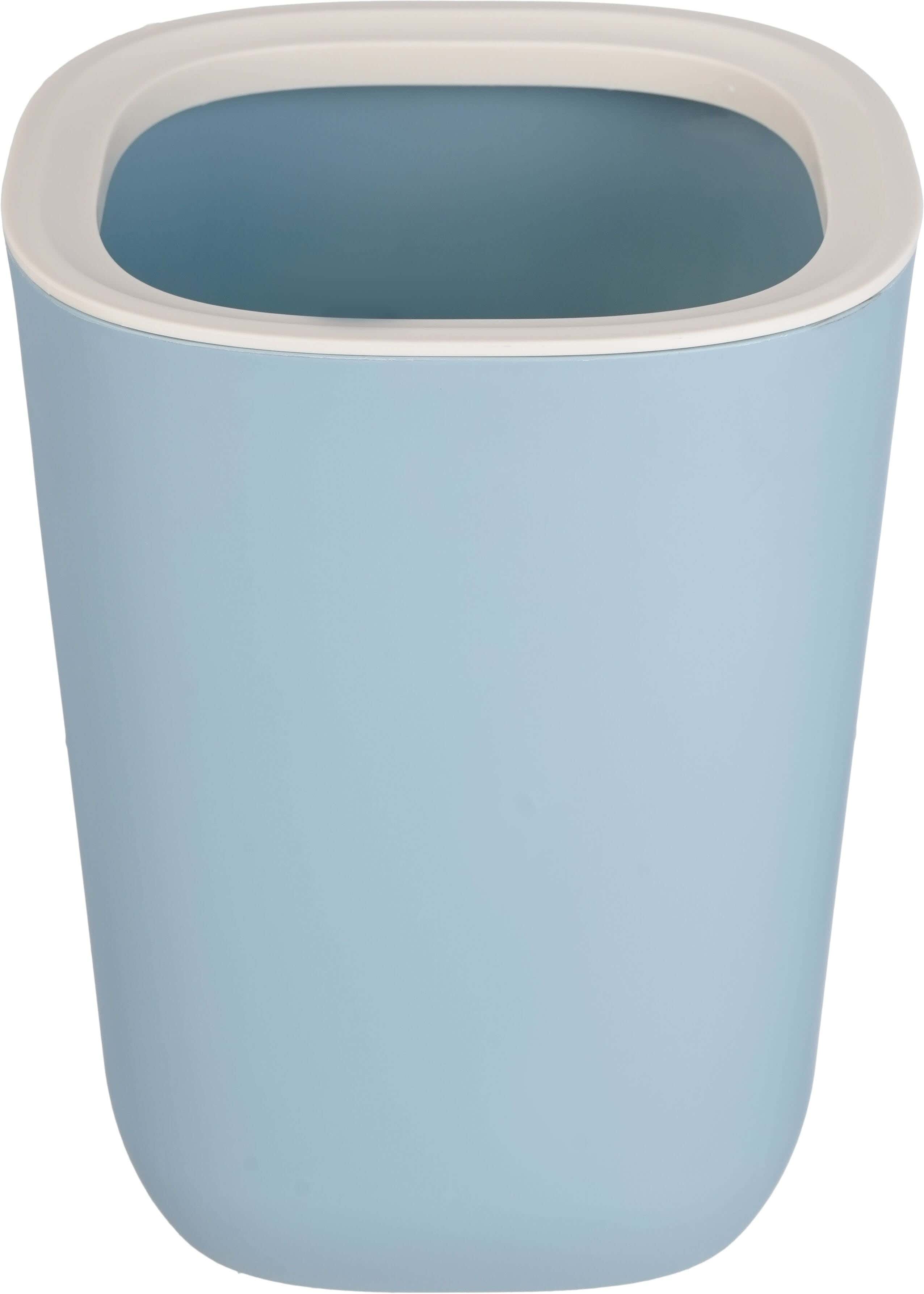 Plastic Trash Bin, 20×20×25 cm - Light Blue
