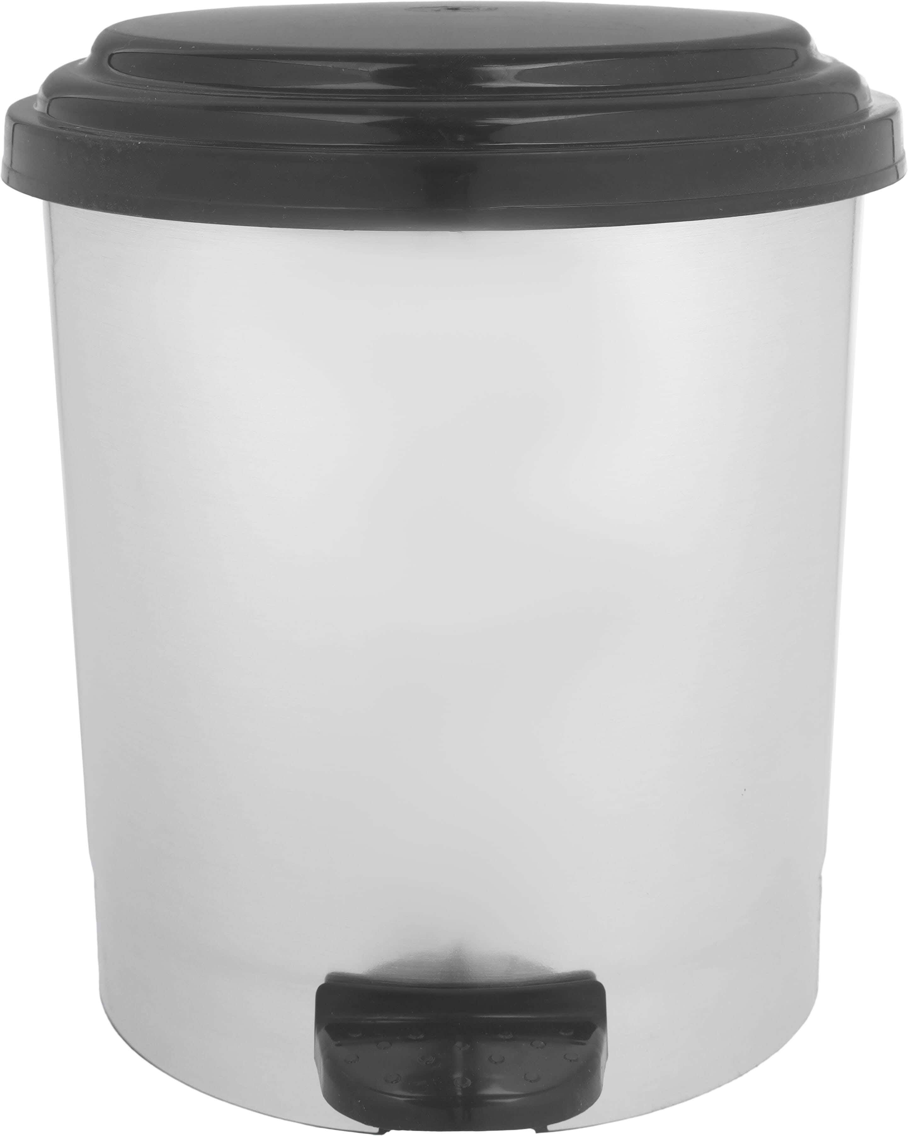 Plastic Trash Bins, 36×42 cm - Silver Black