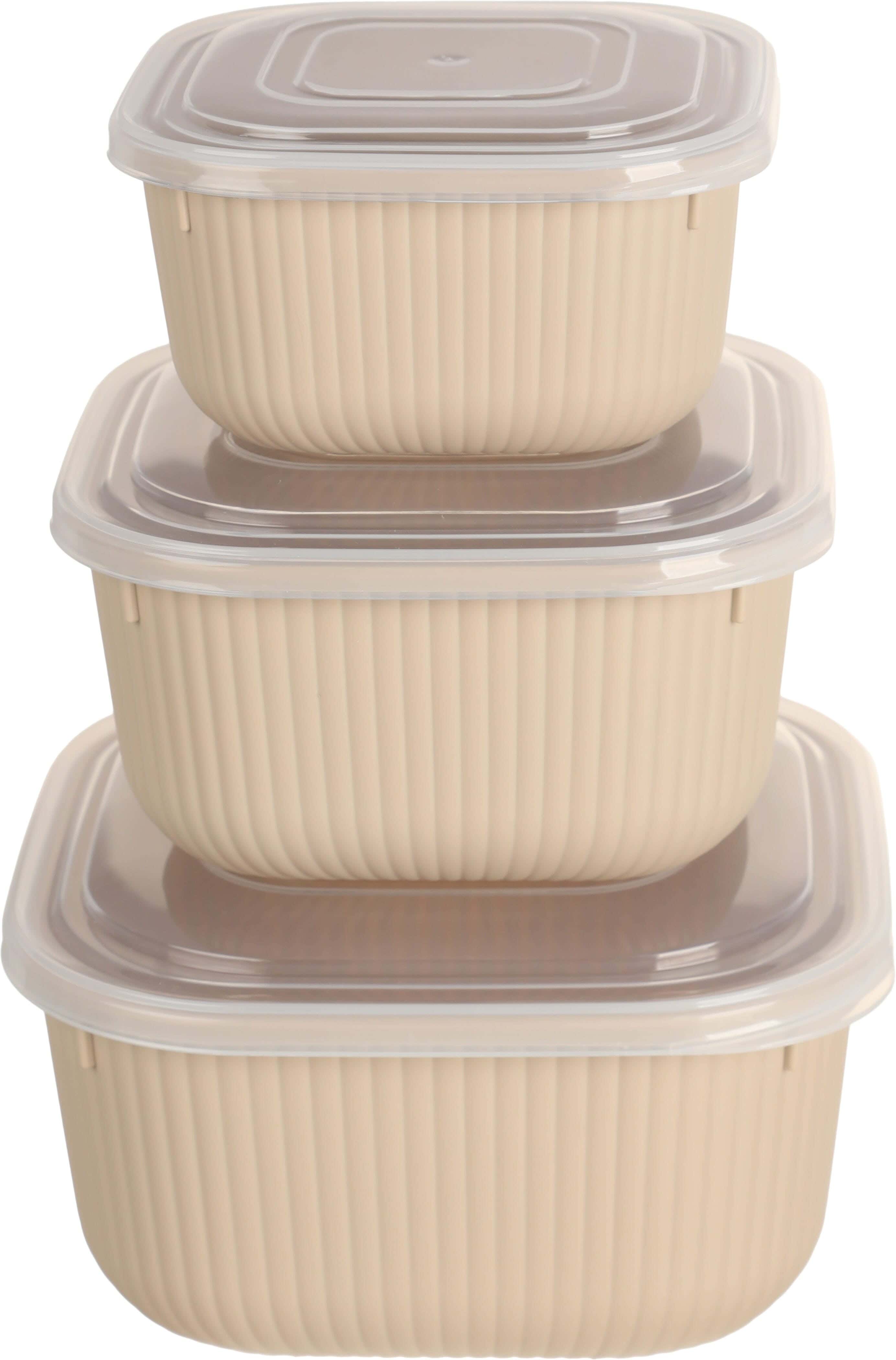 Al Wataneya Plastic Refrigerator Box Set, 3 Pieces - Beige