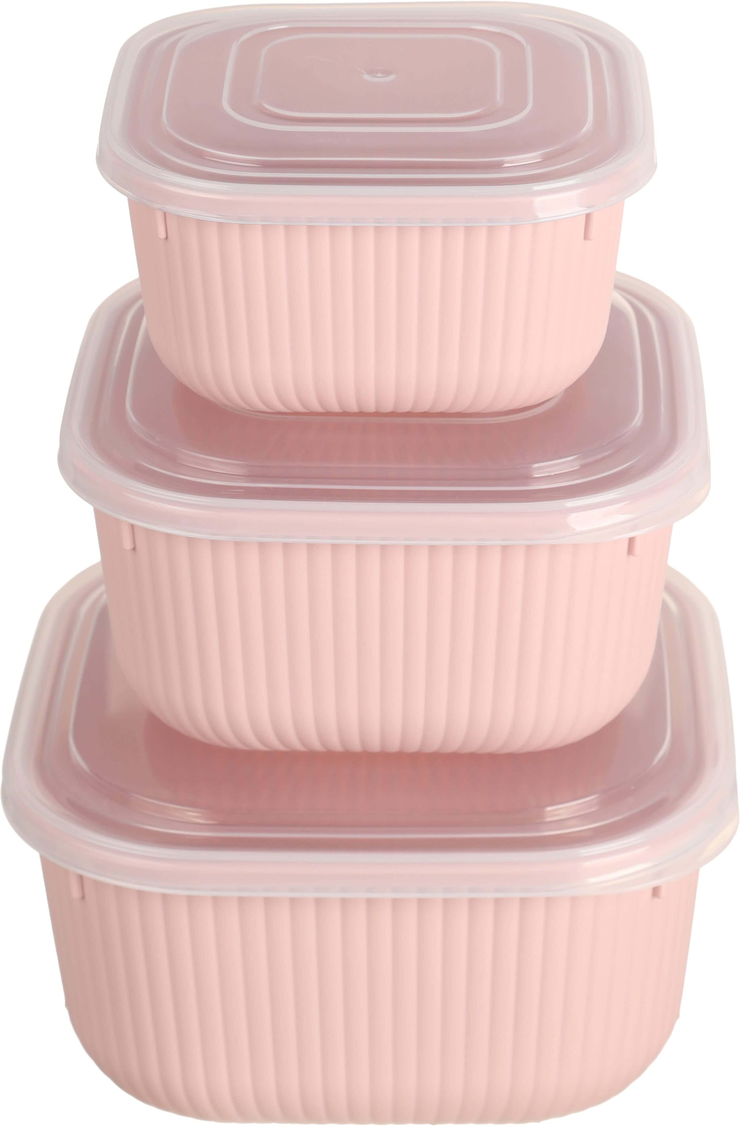 Al Wataneya Plastic Box Set, 3 Pieces - Clear Rose