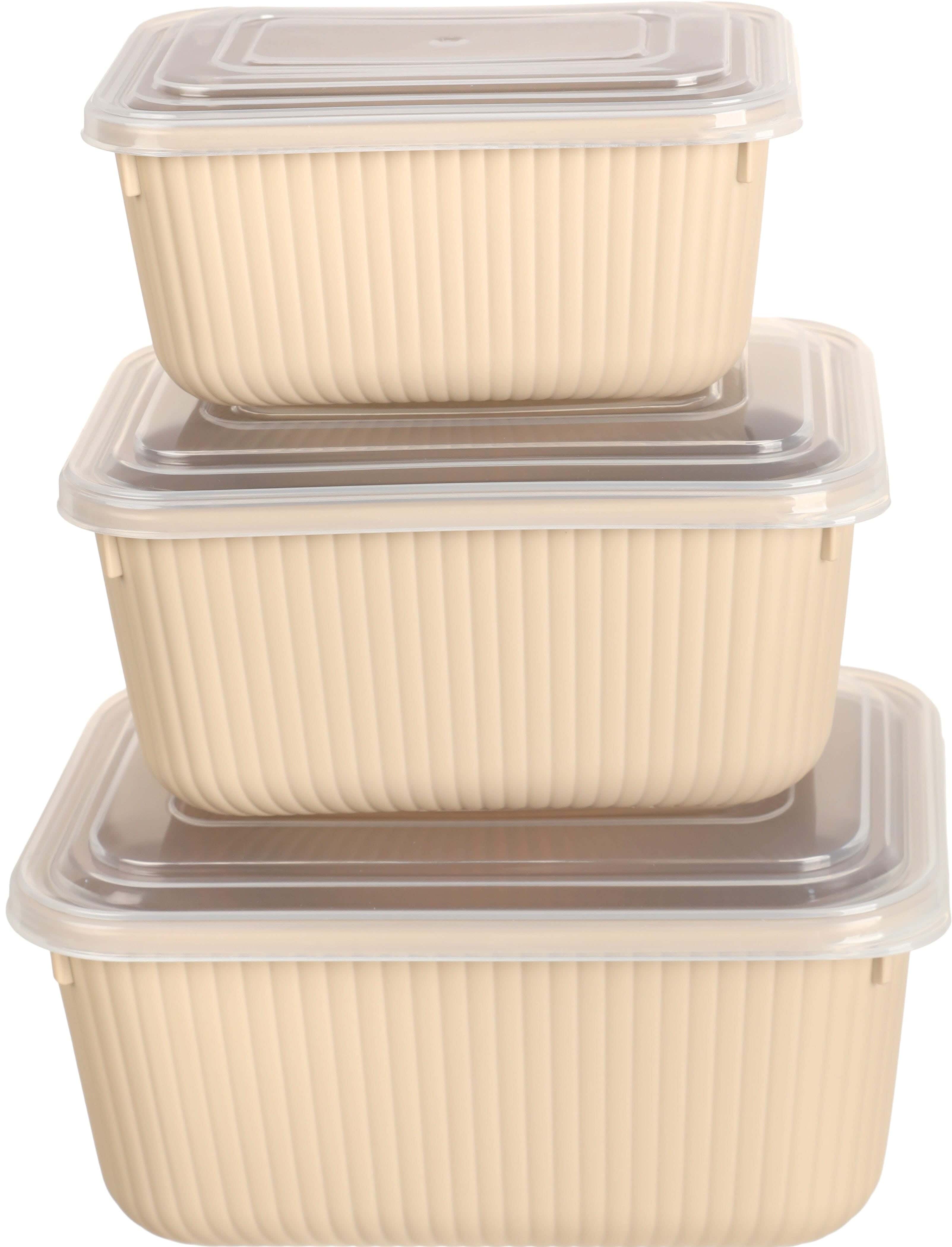 Al Wataneya Plastic Refrigerator Box Set, 3 Pieces - Beige