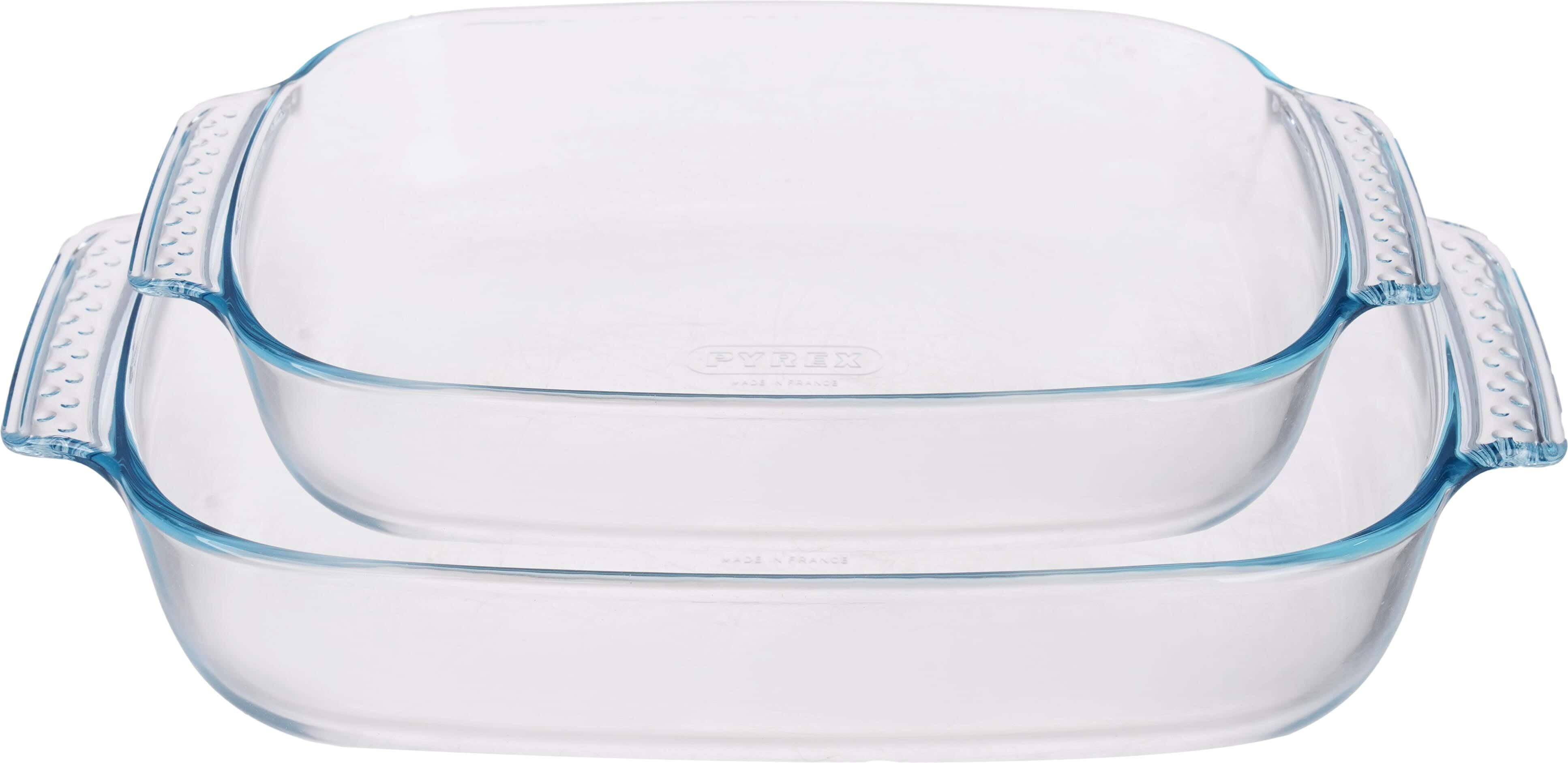Pyrex Rectangular Thermal Glass Oven Dish Set, 2 Pieces - Clear