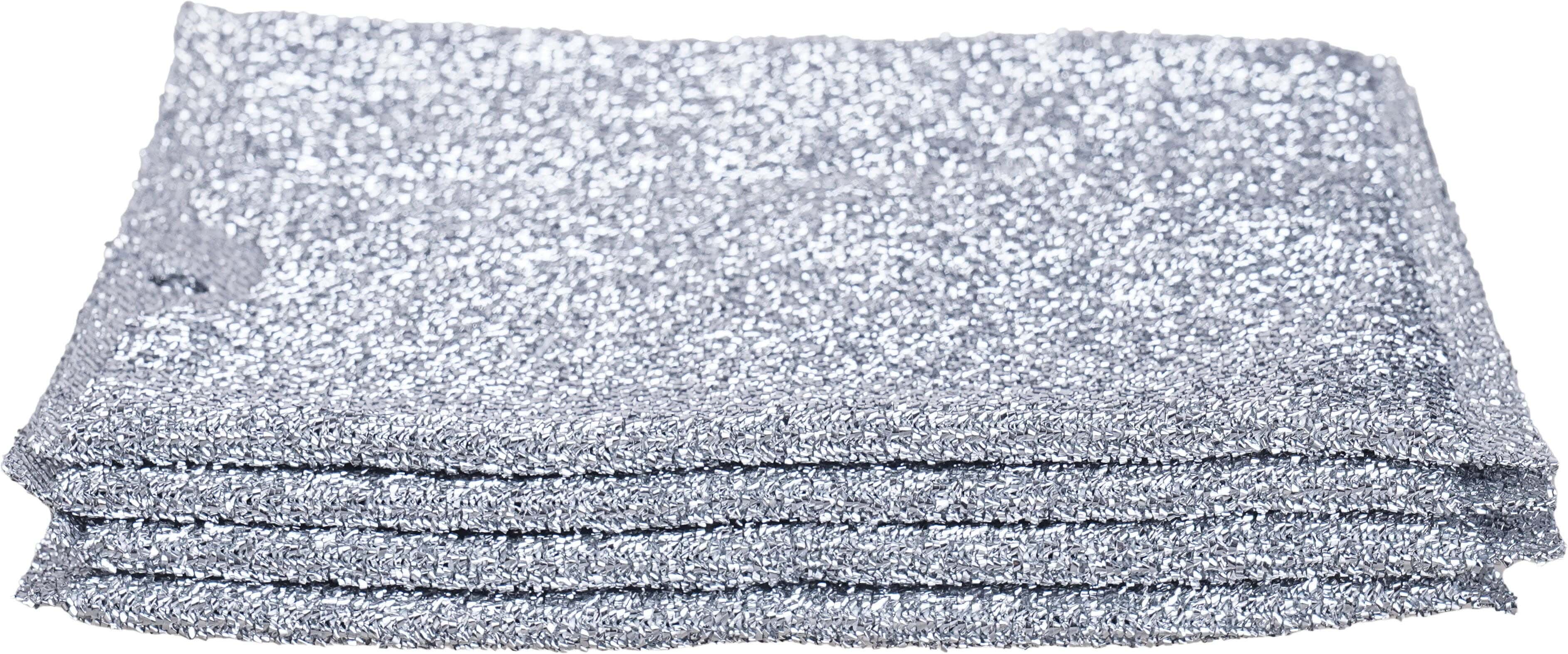 Wire Cleaning Set For Dishes, 4 Pieces, 14×17 Cm - Silver