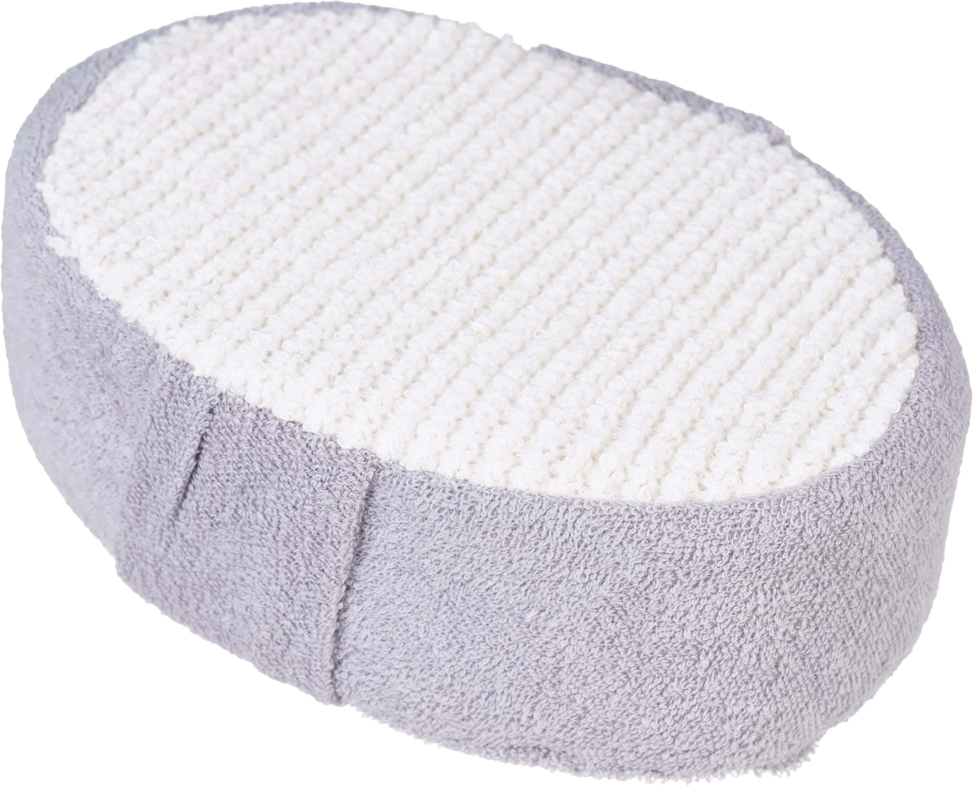 Soft bath loofah, 14×10 cm - Grey Off White