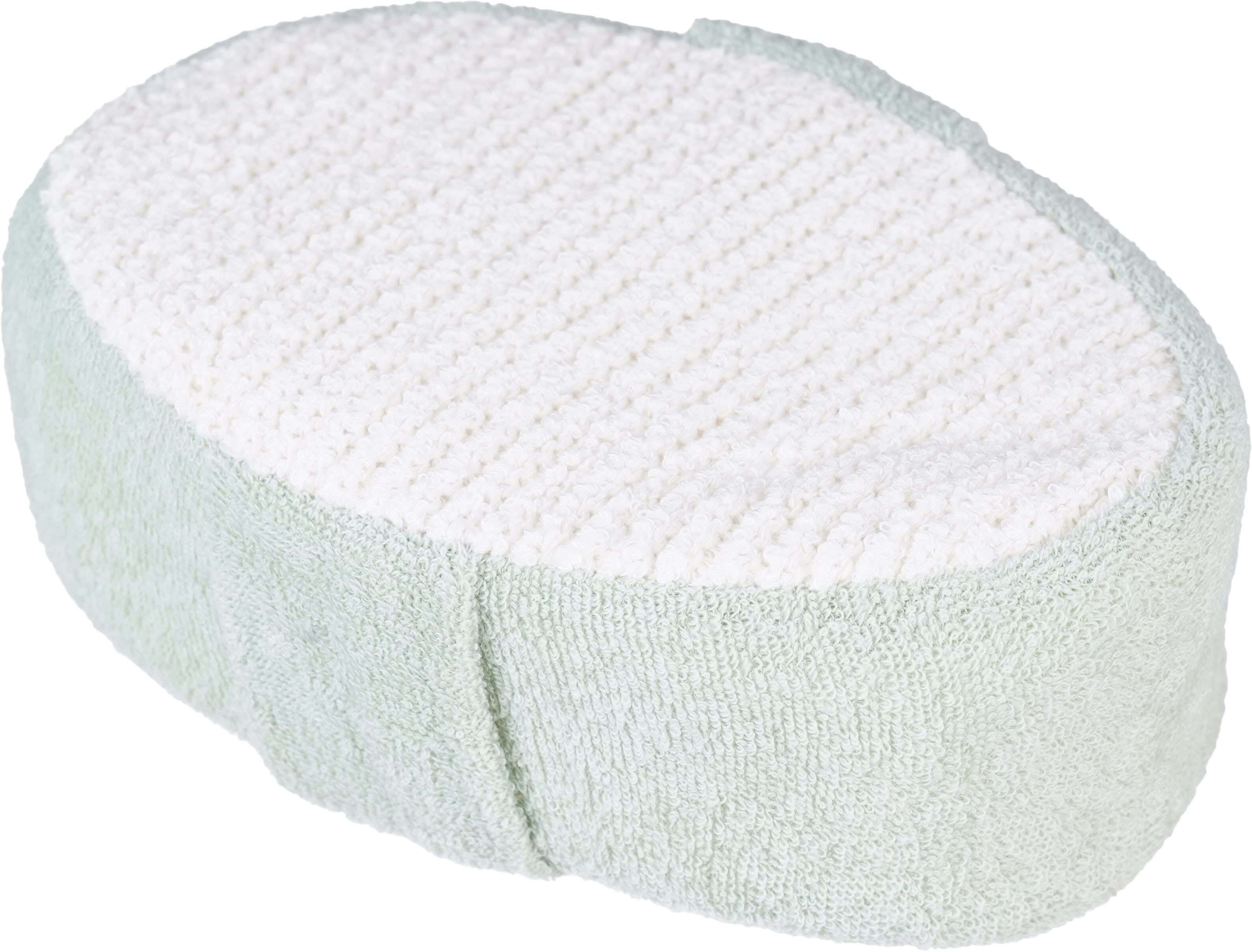 Soft bath loofah, 14×10 cm - Olive Off White